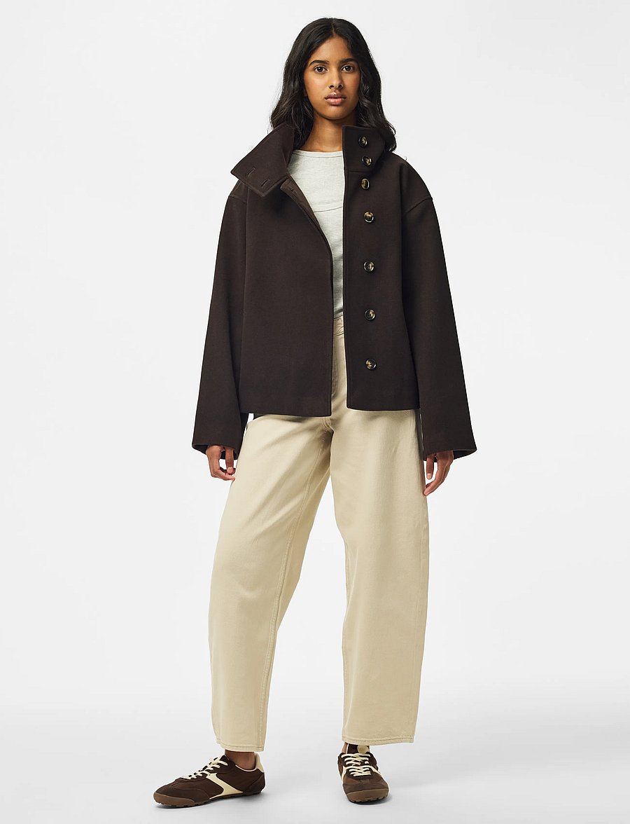 Pieces - PCAGNES SHORT JACKET NOOS BC - ganache - 3