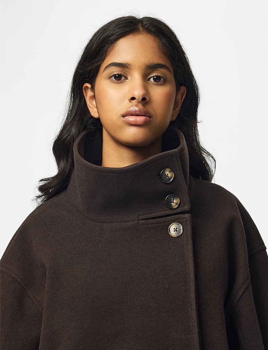 Pieces - PCAGNES SHORT JACKET NOOS BC - ganache - 5