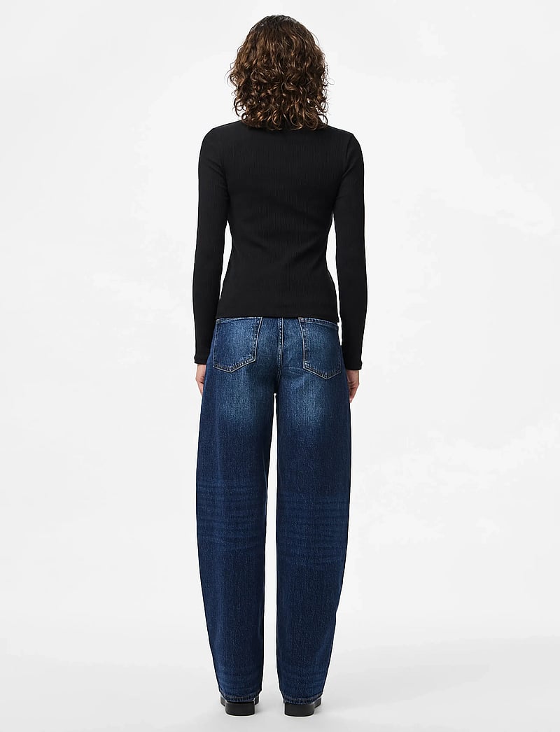 Pieces - PCMERLE MW BARREL JEANS D2D FSY PP - barrel jeans - dark blue denim - 3