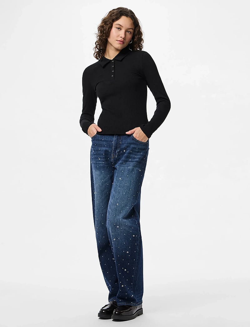 Pieces - PCMERLE MW BARREL JEANS D2D FSY PP - barrel jeans - dark blue denim - 4