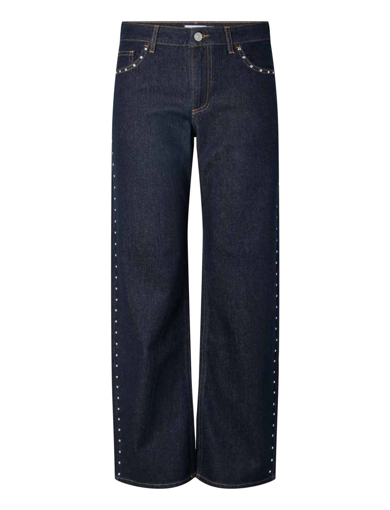 Pieces PCKARLA MW WIDE JEANS D2D FSY PP - Brede jeans - DARK BLUE DENIM / navy