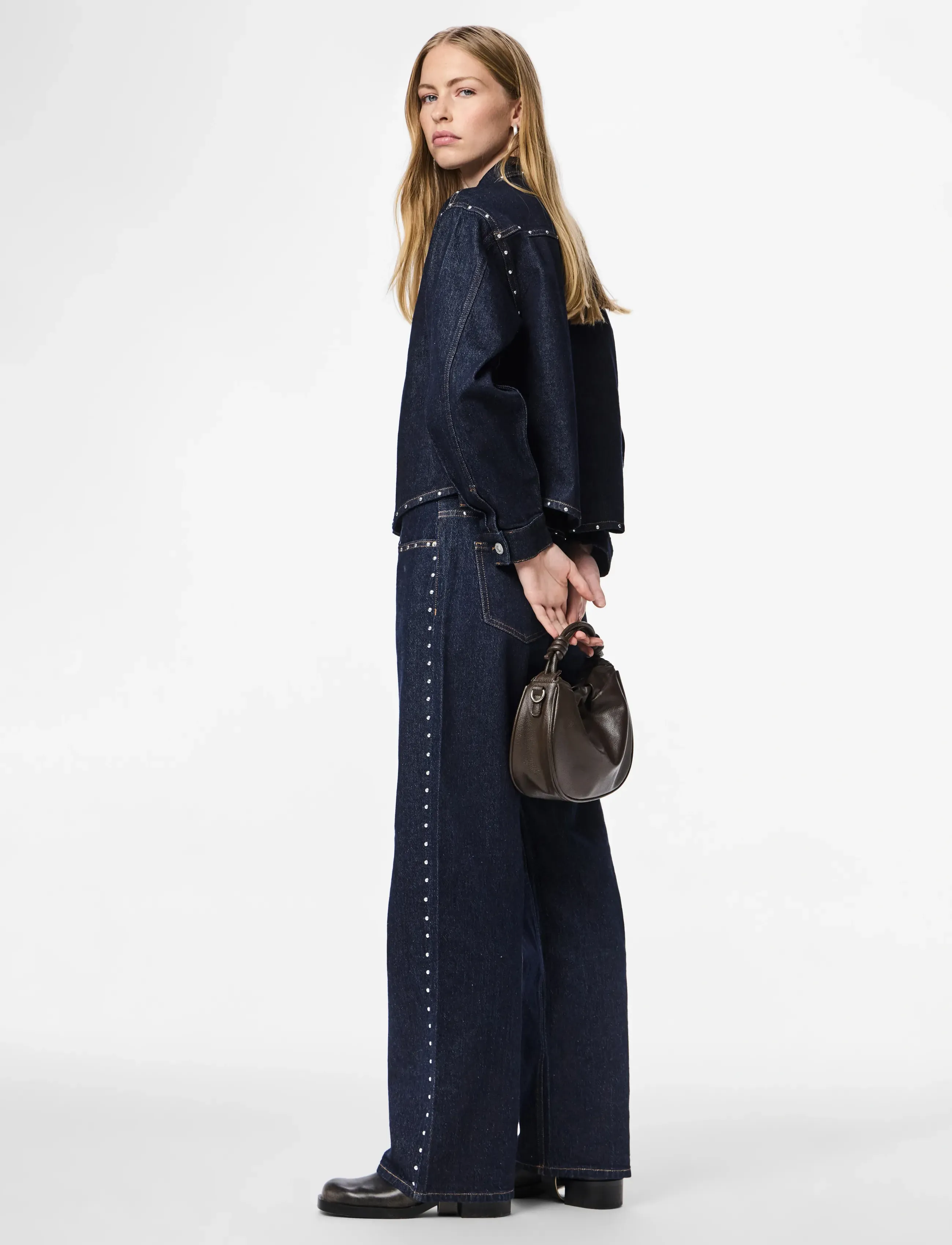 Pieces - PCKARLA MW WIDE JEANS D2D FSY PP - wide leg jeans - dark blue denim - 5