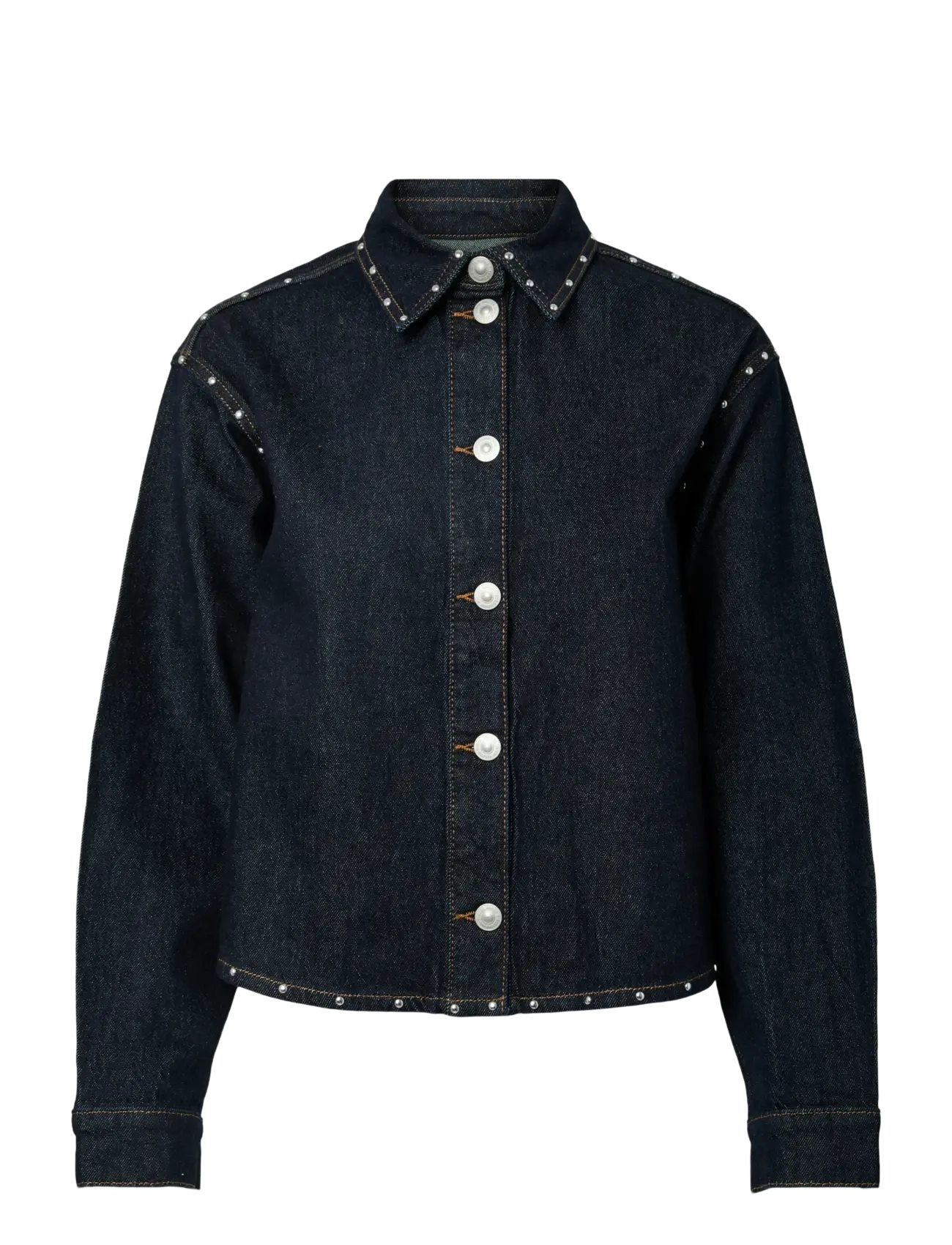 Pieces PCKARLA LS DENIM SHIRT D2D FSY PP - Jassen & Mantels - DARK BLUE DENIM / navy