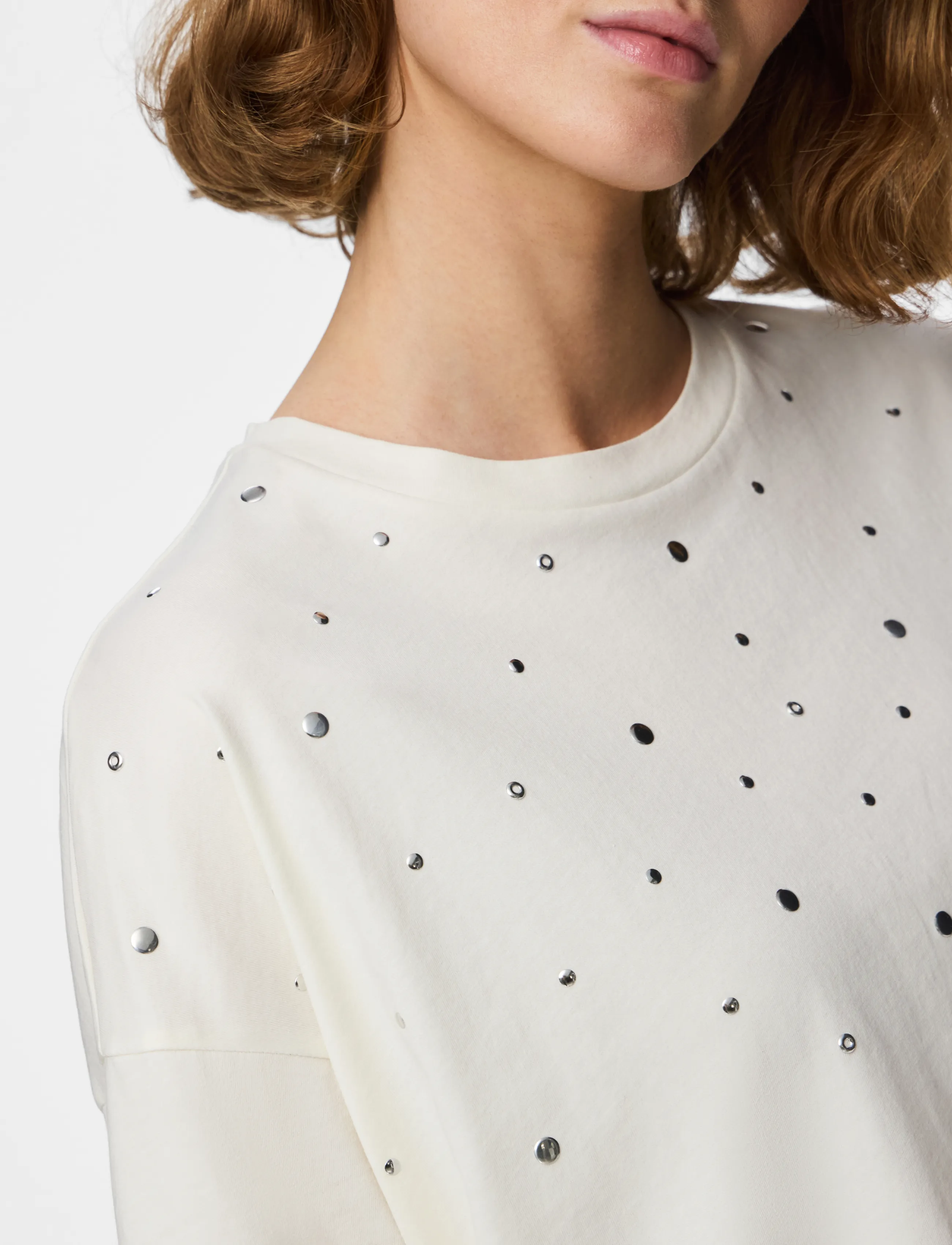 Pieces - PCSKYLAR SS OS DETAIL TEE FSY PP BC - t-shirts - cloud dancer - 5