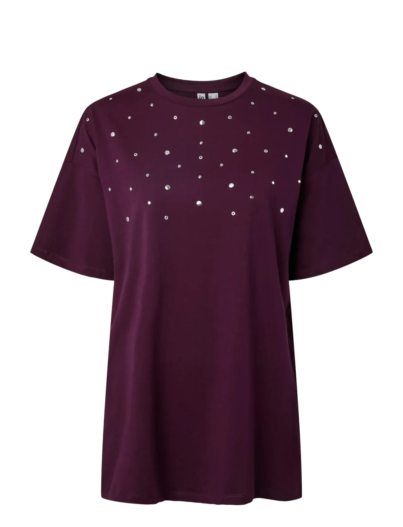 Pieces PCSKYLAR SS OS DETAIL TEE FSY PP BC - T-shirts - DARK PURPLE / burgundy