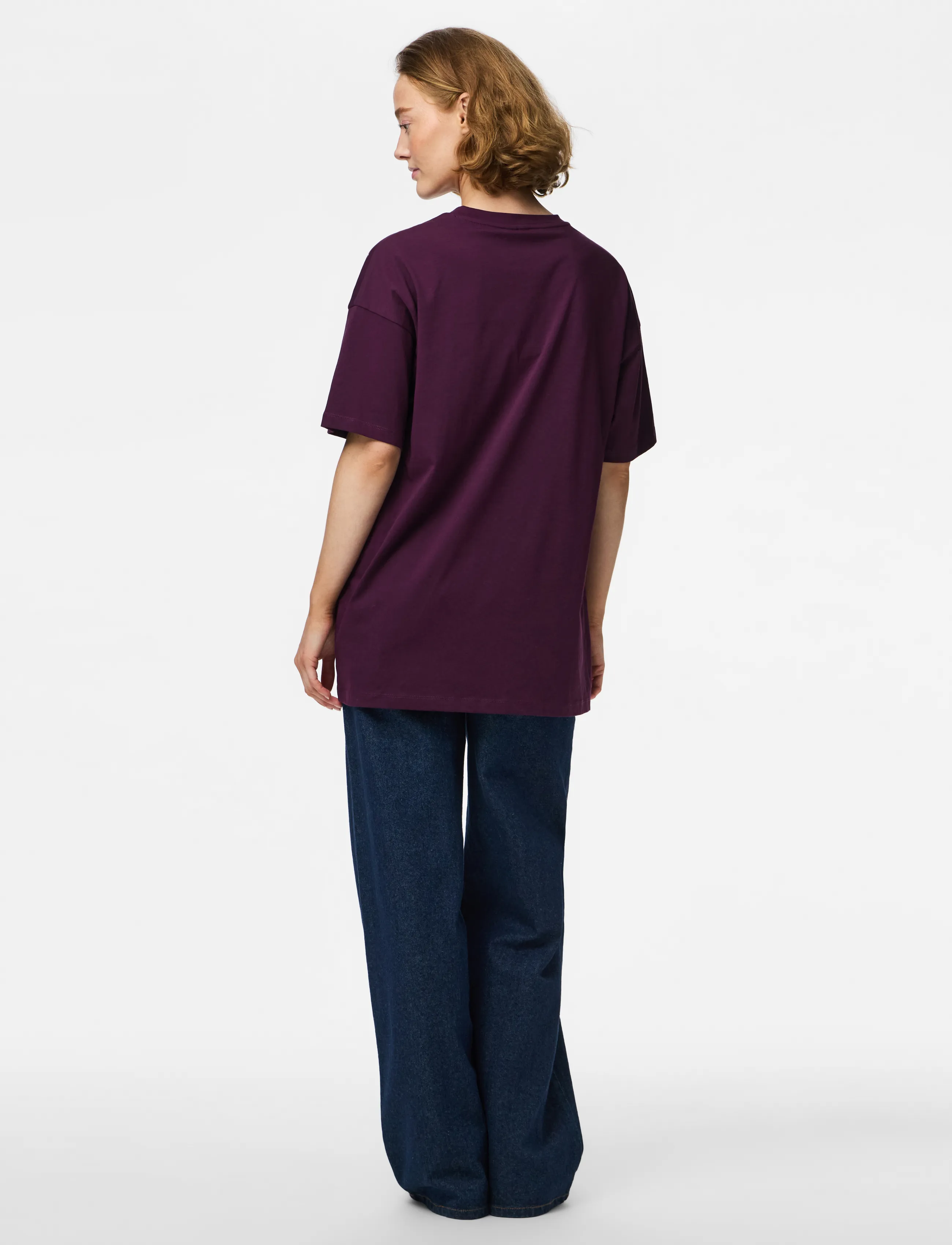 Pieces - PCSKYLAR SS OS DETAIL TEE FSY PP BC - t-shirts - dark purple - 3
