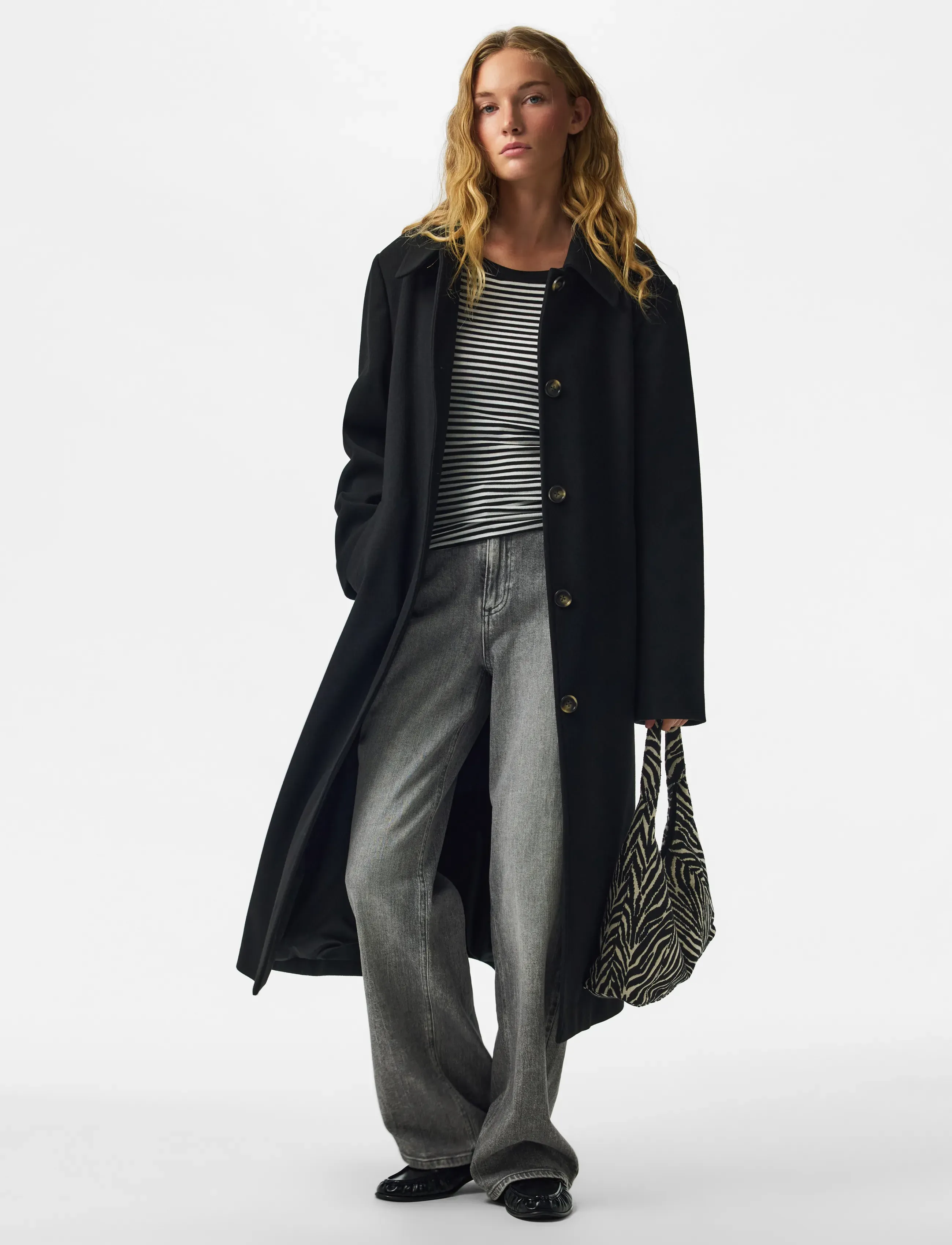 Pieces - PCAYA LONG COAT NOOS BC - outerwear - black - 4