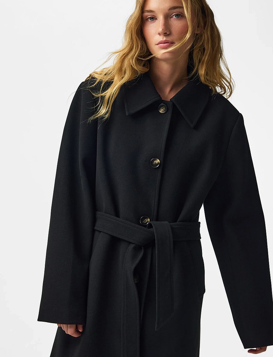 Pieces - PCAYA LONG COAT NOOS BC - coats - black - 5