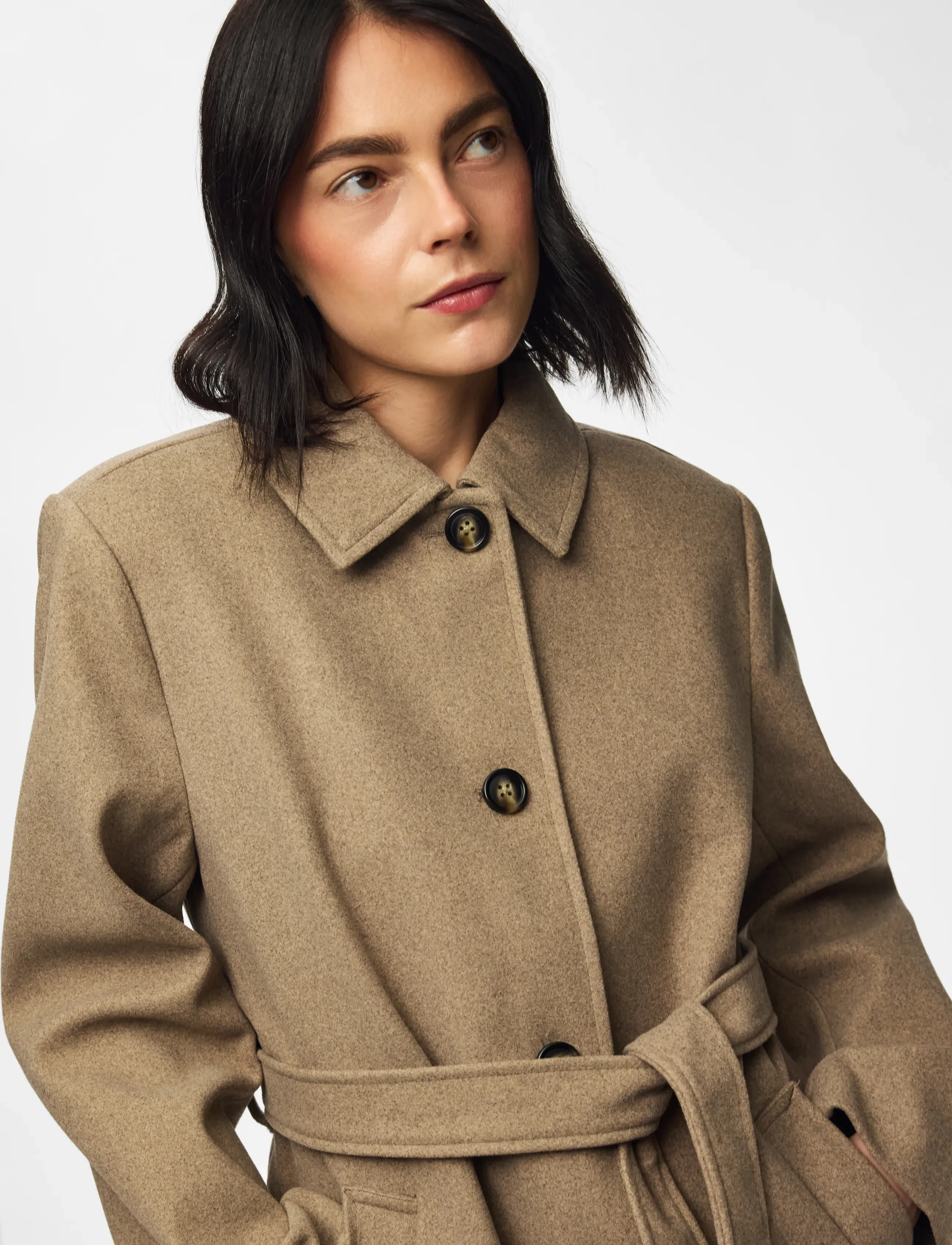 Pieces - PCAYA LONG COAT NOOS BC - overtøj - greige - 2