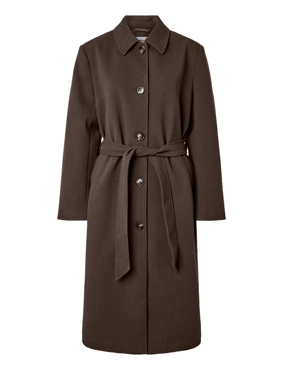 Pieces - PCAYA LONG COAT NOOS BC - mäntel - hot fudge - 0