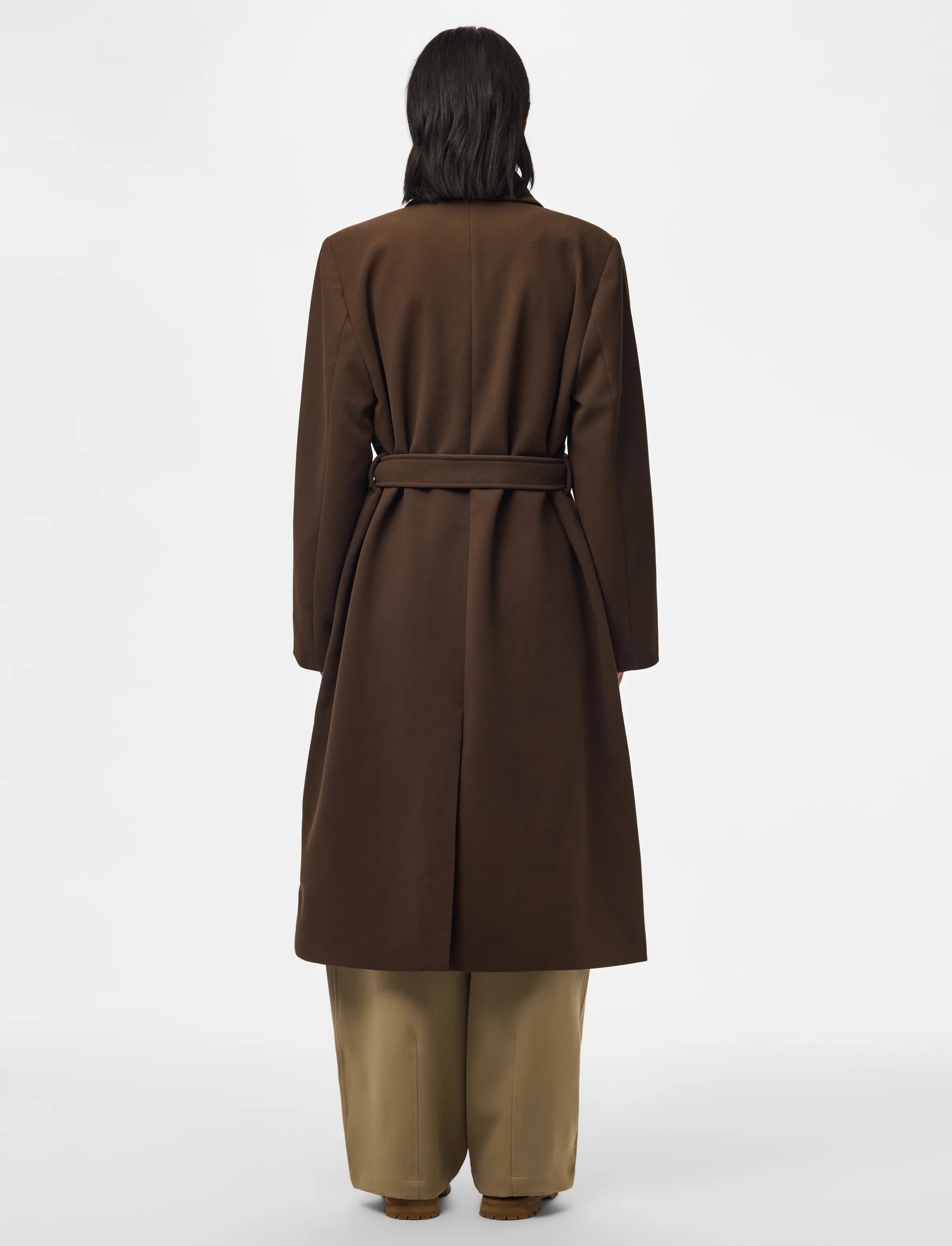 Pieces - PCAYA LONG COAT NOOS BC - ytterkläder - hot fudge - 3