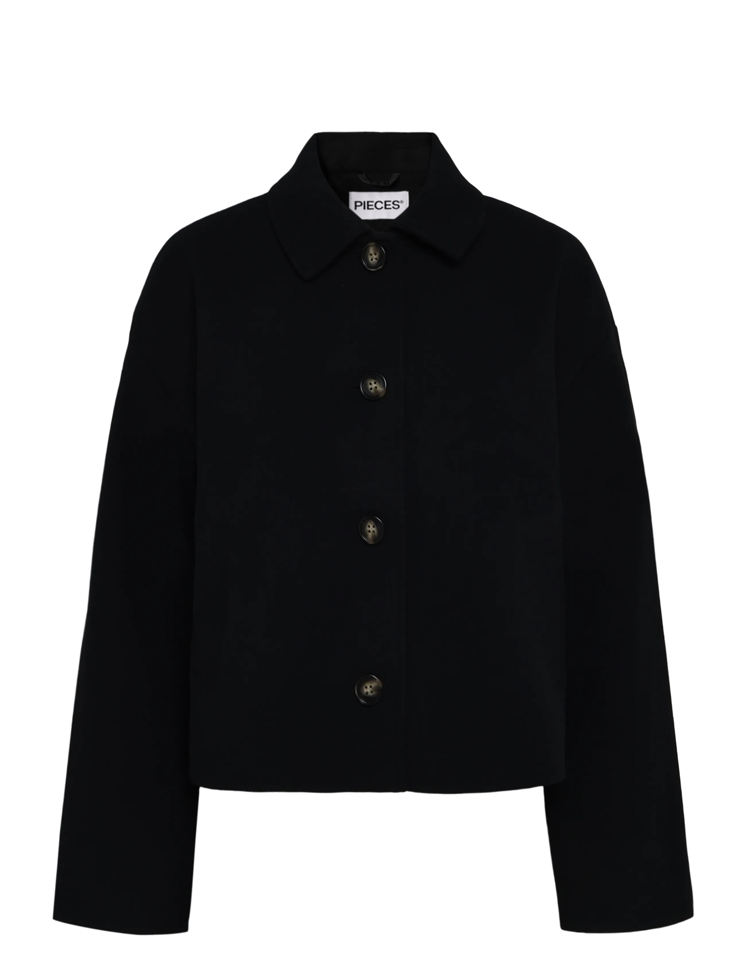 Pieces PCAYA SHORT COAT NOOS BC - Keskhooaja stiil - BLACK / black