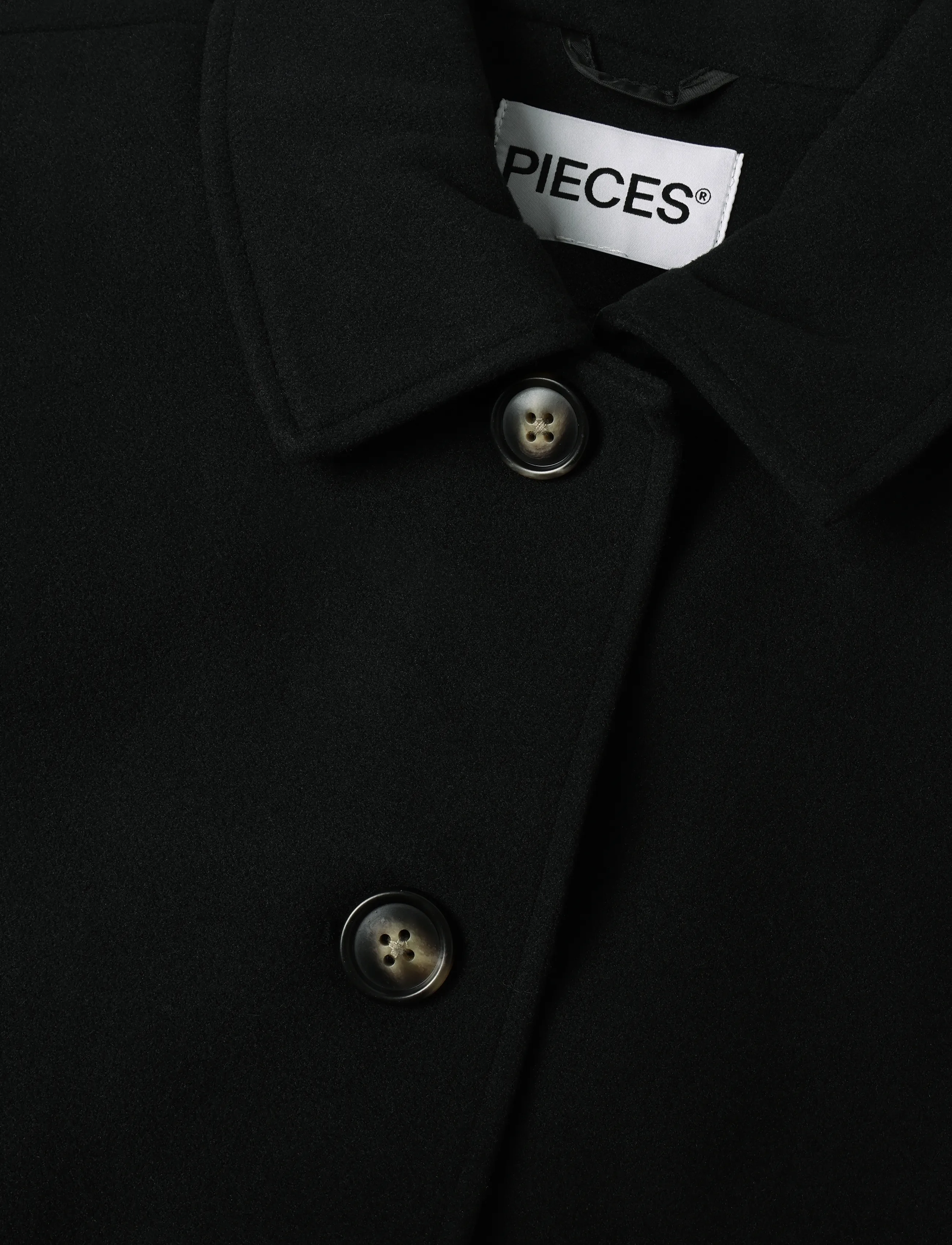 Pieces - PCAYA SHORT COAT NOOS BC - kerged mantlid - black - 2