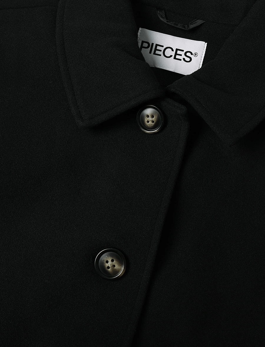 Pieces - PCAYA SHORT COAT NOOS BC - kerged mantlid - black - 2