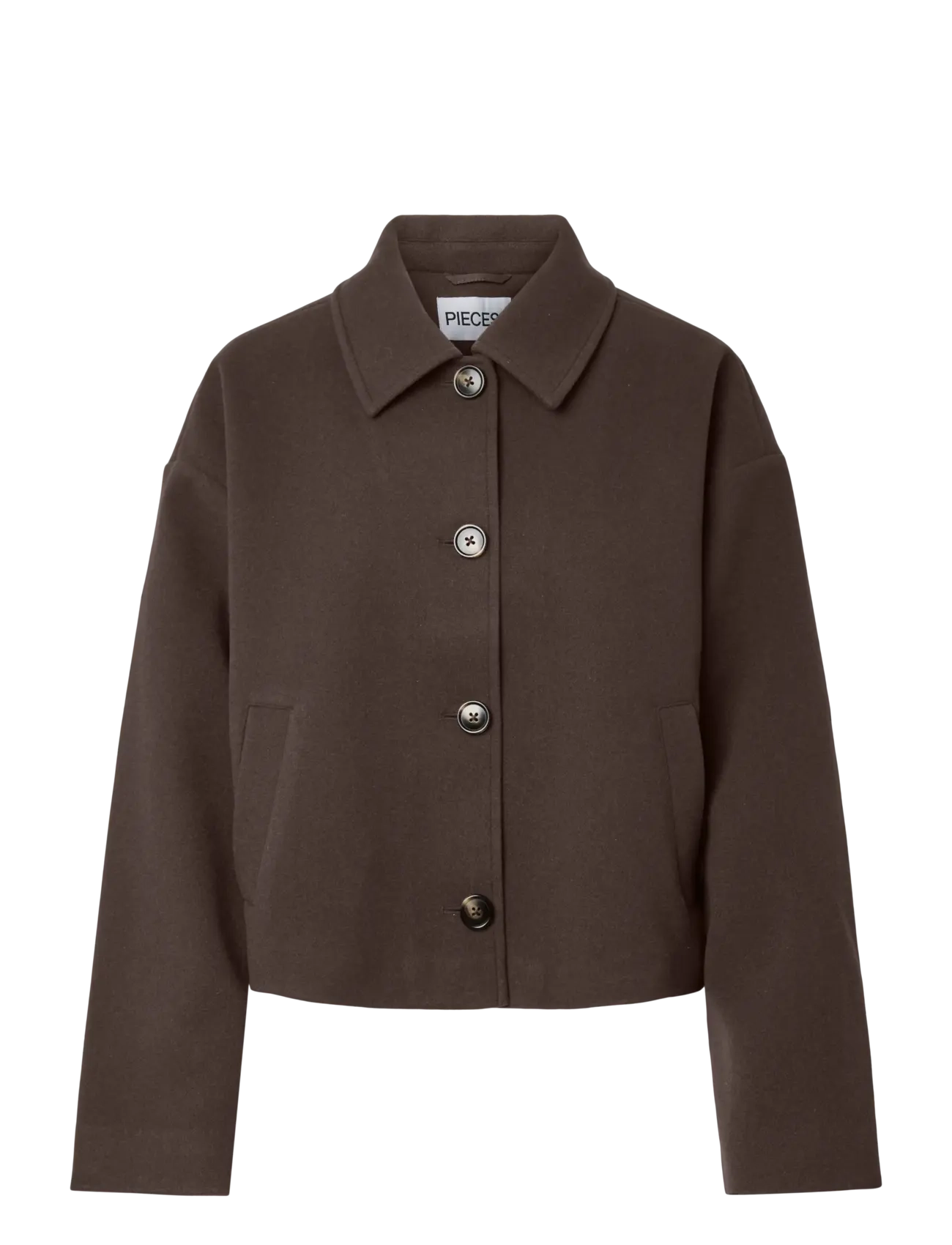 Pieces - PCAYA SHORT COAT NOOS BC - light coats - hot fudge - 1