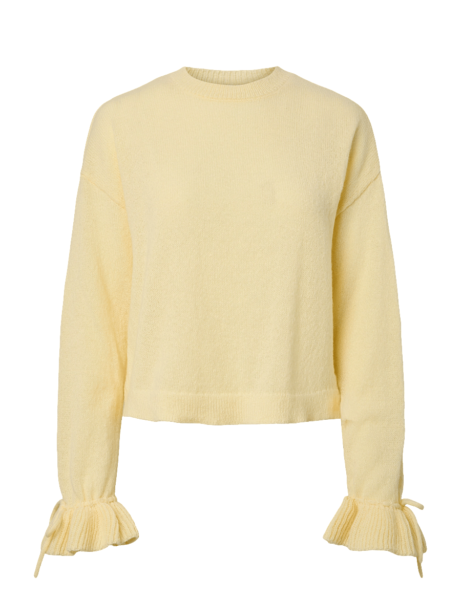 Pieces - PCFIE LS O-NECK TIE KNIT PWP BC - kampsunid - french vanilla - 0