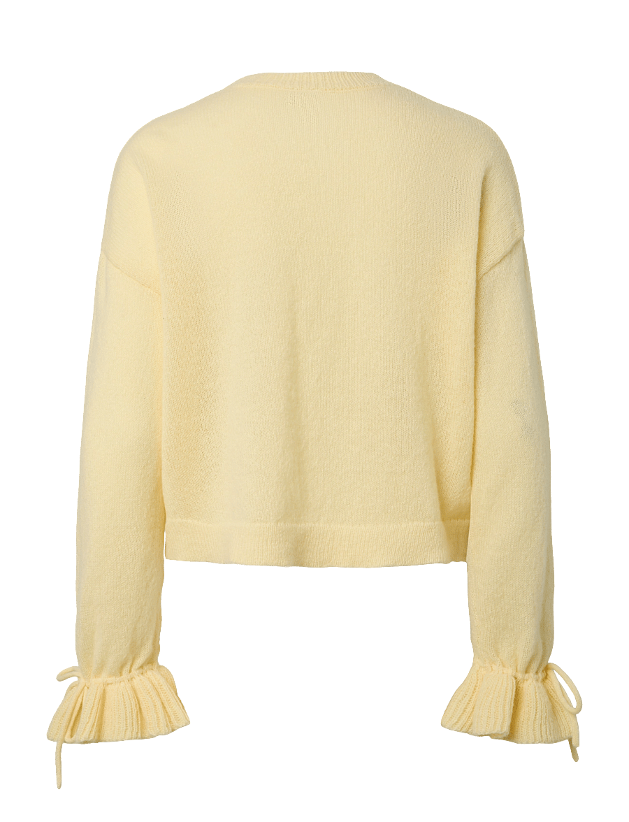 Pieces - PCFIE LS O-NECK TIE KNIT PWP BC - kampsunid - french vanilla - 1