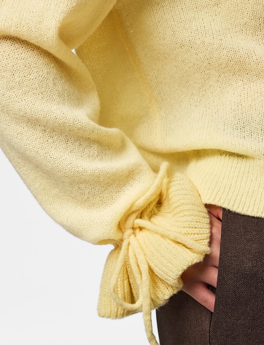 Pieces - PCFIE LS O-NECK TIE KNIT PWP BC - pullover - french vanilla - 5