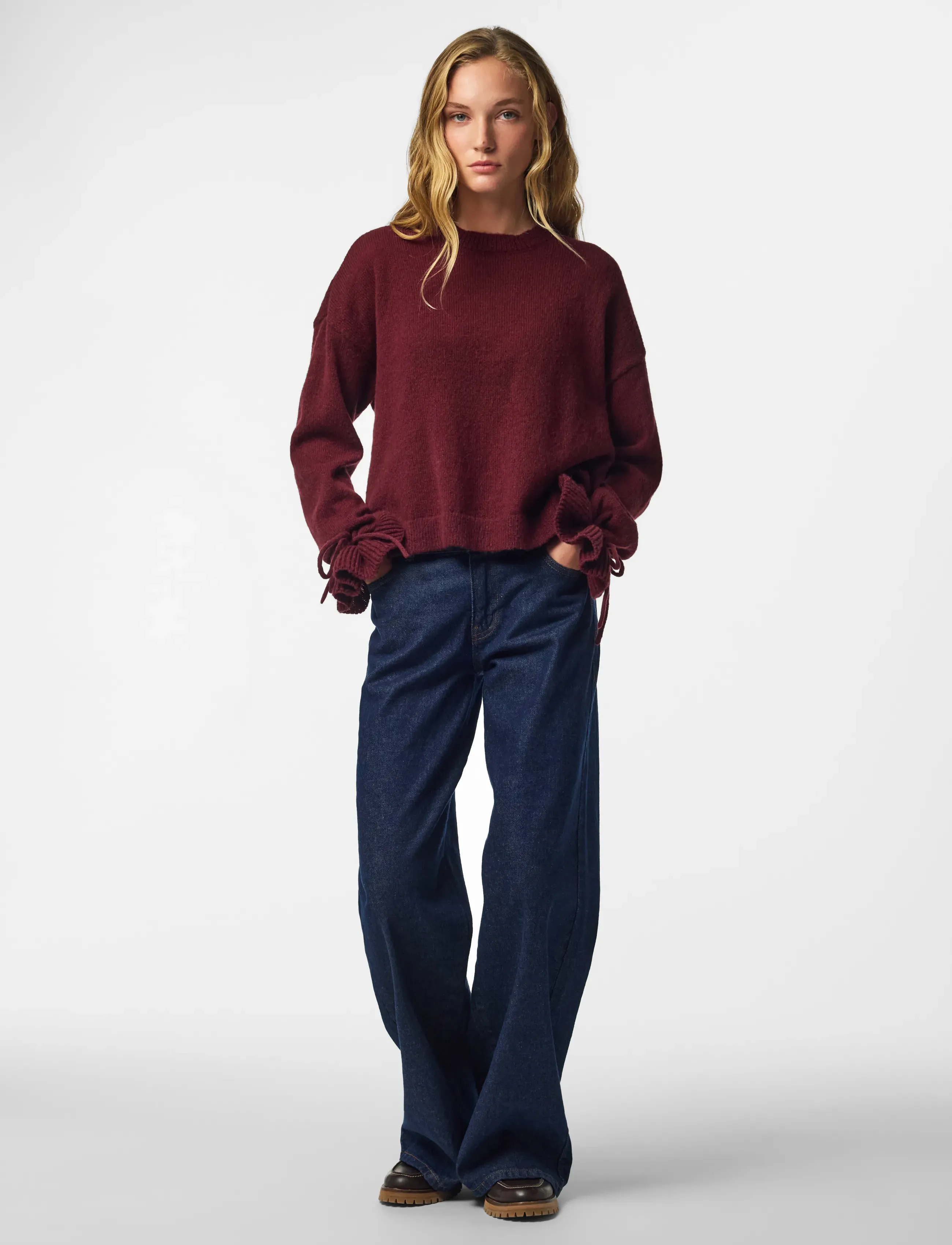 PIECES Pcfie Ls O-Neck Tie Knit Pwp Bc stickade tröjor dam – bild 6