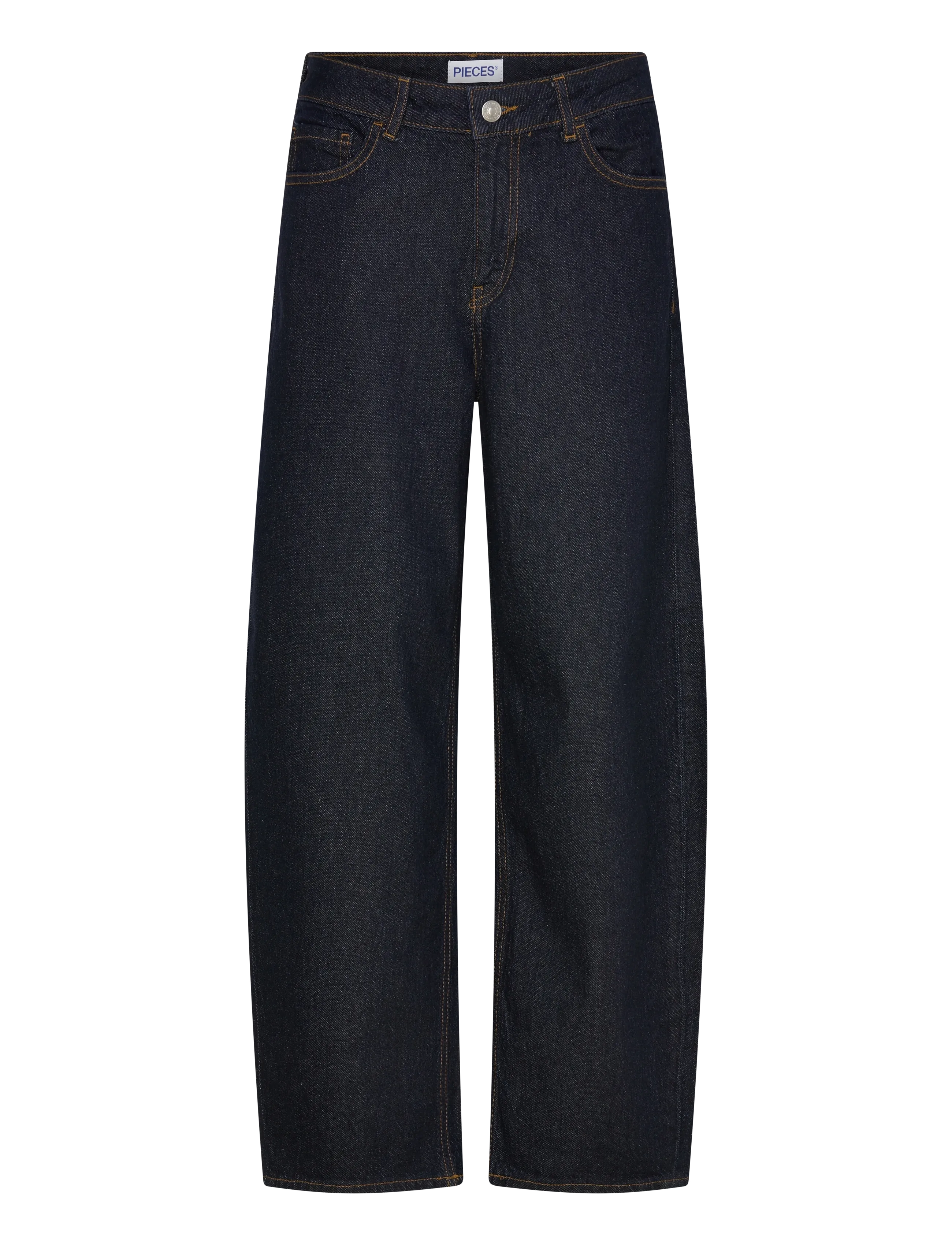 Pieces PCGRACE MW BARREL ANK JEANS NOOS BC - Riided - DARK BLUE DENIM / navy