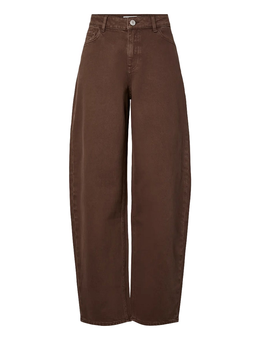 Pieces - PCGRACE MW BARREL ANK JEANS NOOS BC - barrel-teksad - hot fudge - 1