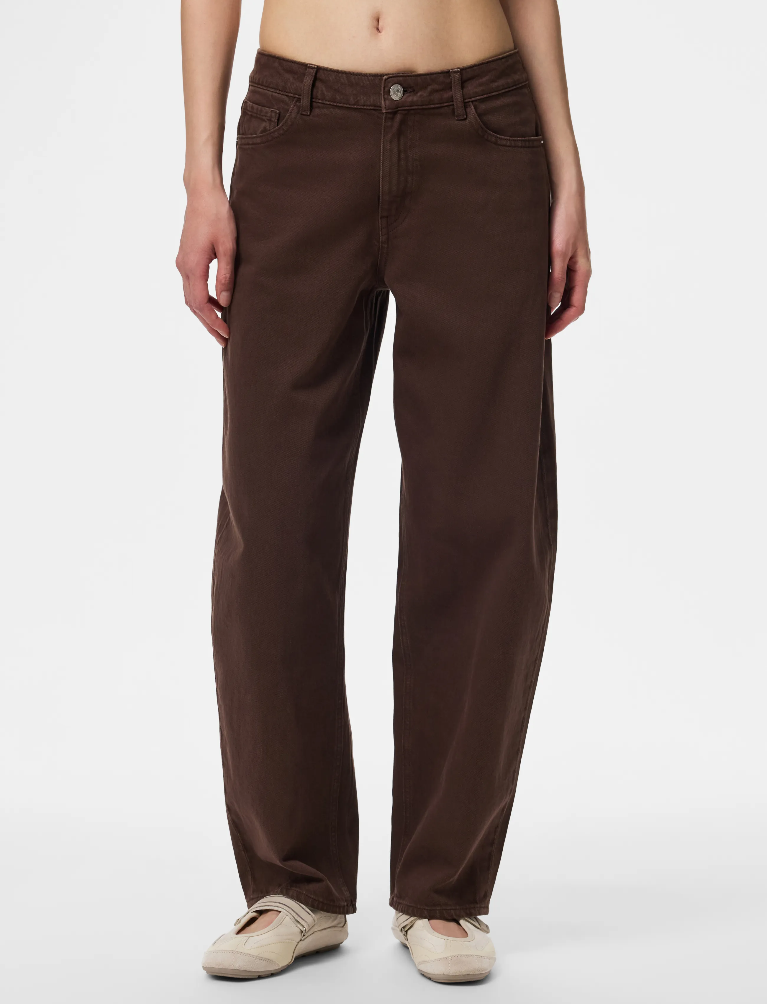 Pieces Pcgrace Mw Barrel Ank Jeans Noos Bc, 31 x 32, Brown, Jeans > Barrel Jeans, Dame