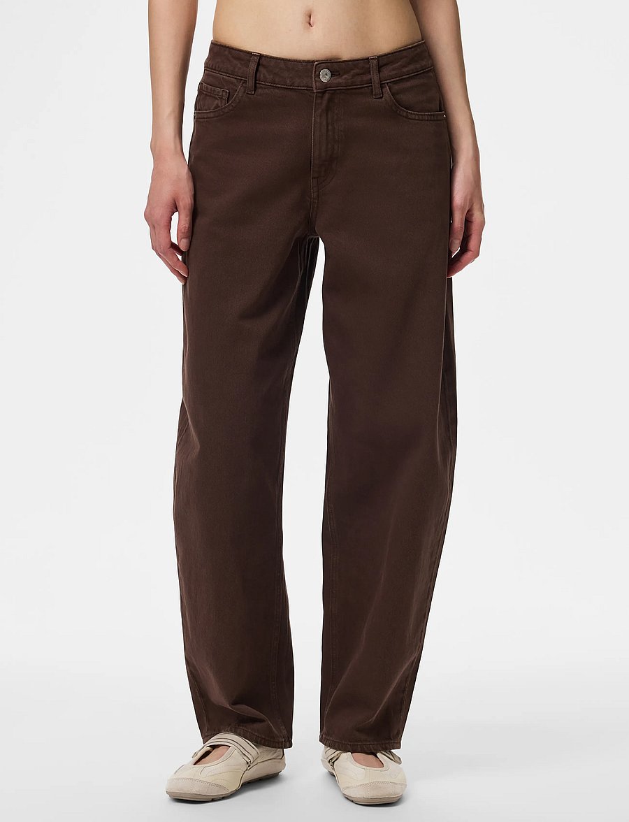 Pieces - PCGRACE MW BARREL ANK JEANS NOOS BC - barrel-teksad - hot fudge - 0