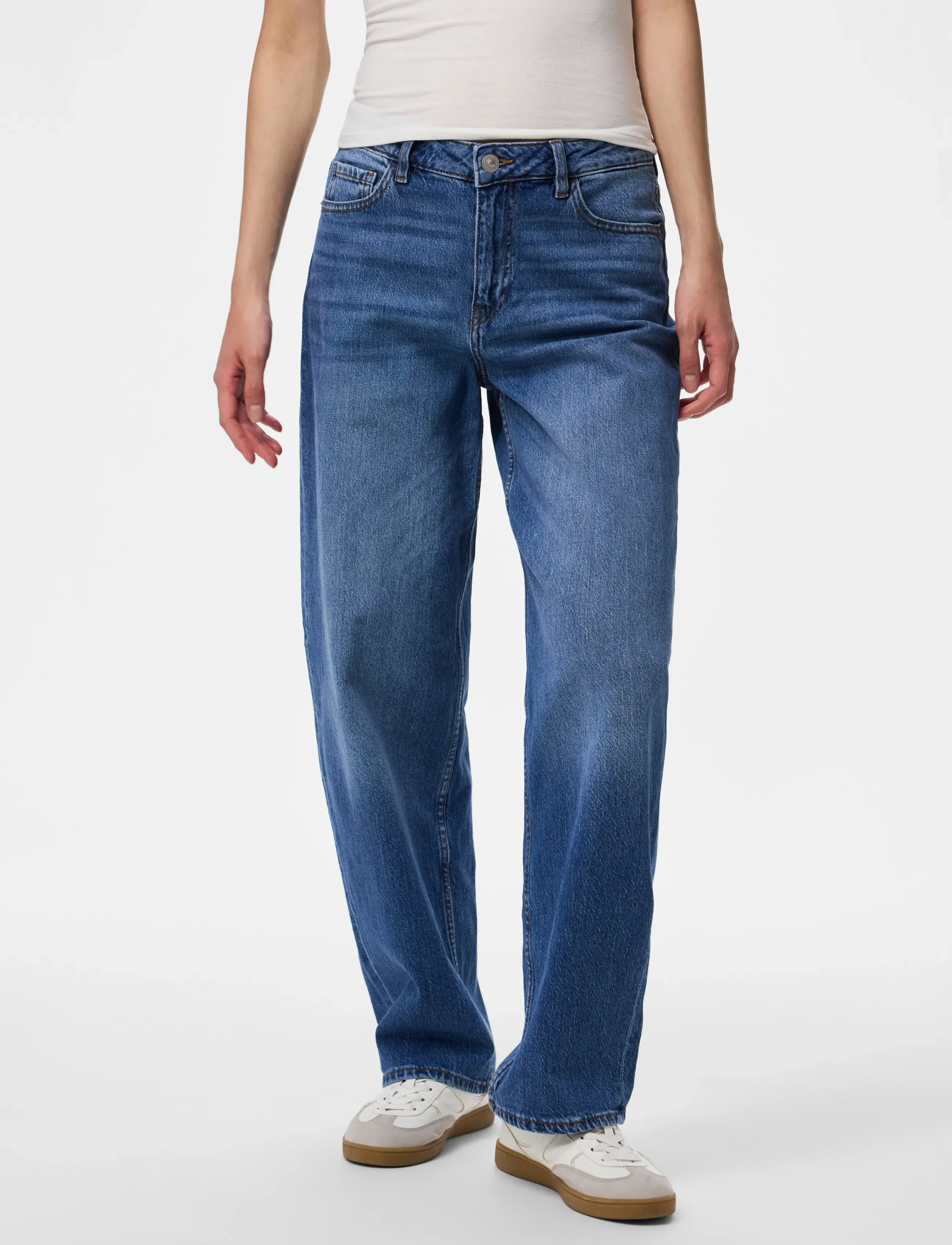Pieces Pcgrace Mw Barrel Ank Jeans Noos Bc, Kvinder, Højtaljede Barrel Leg Ankel Jeans, Blå, Str: 31 x 32