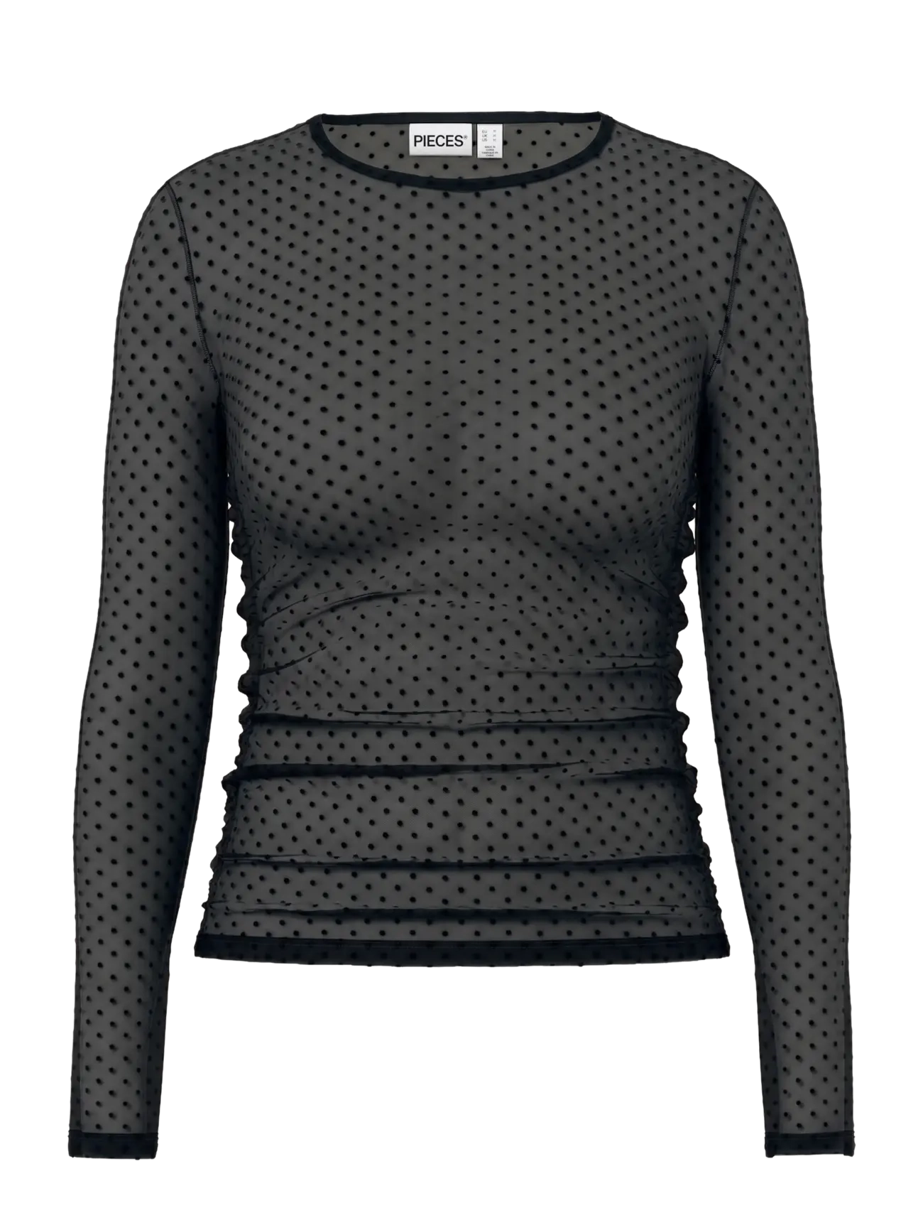 Pieces PCBOBO LS MESH ROUCHING TOP JRS NOOS - Kleidung - BLACK / black