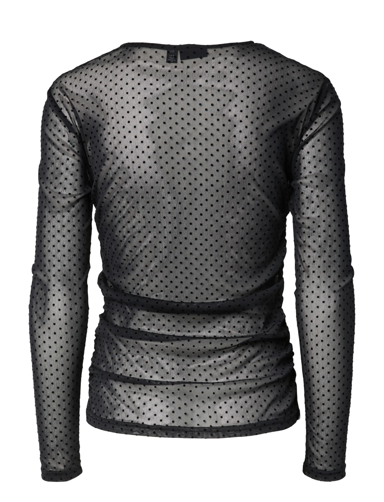 Pieces - PCBOBO LS MESH ROUCHING TOP JRS NOOS - långärmade toppar - black - 2