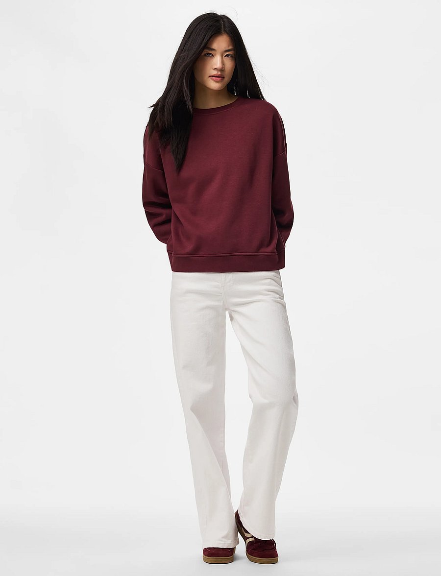 Pieces - PCCHILLI LS LOOSE FIT SWEAT TOP NOOS BC - sweatshirts - tawny port - 4