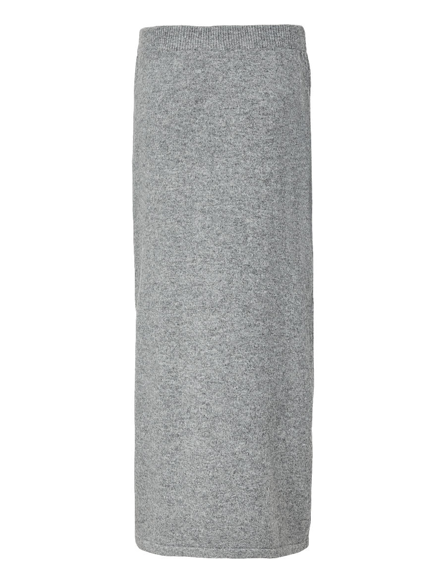 Pieces - PCSALLY MW ANKLE SKIRT KNT CP BC - strickröcke - medium grey melange - 2