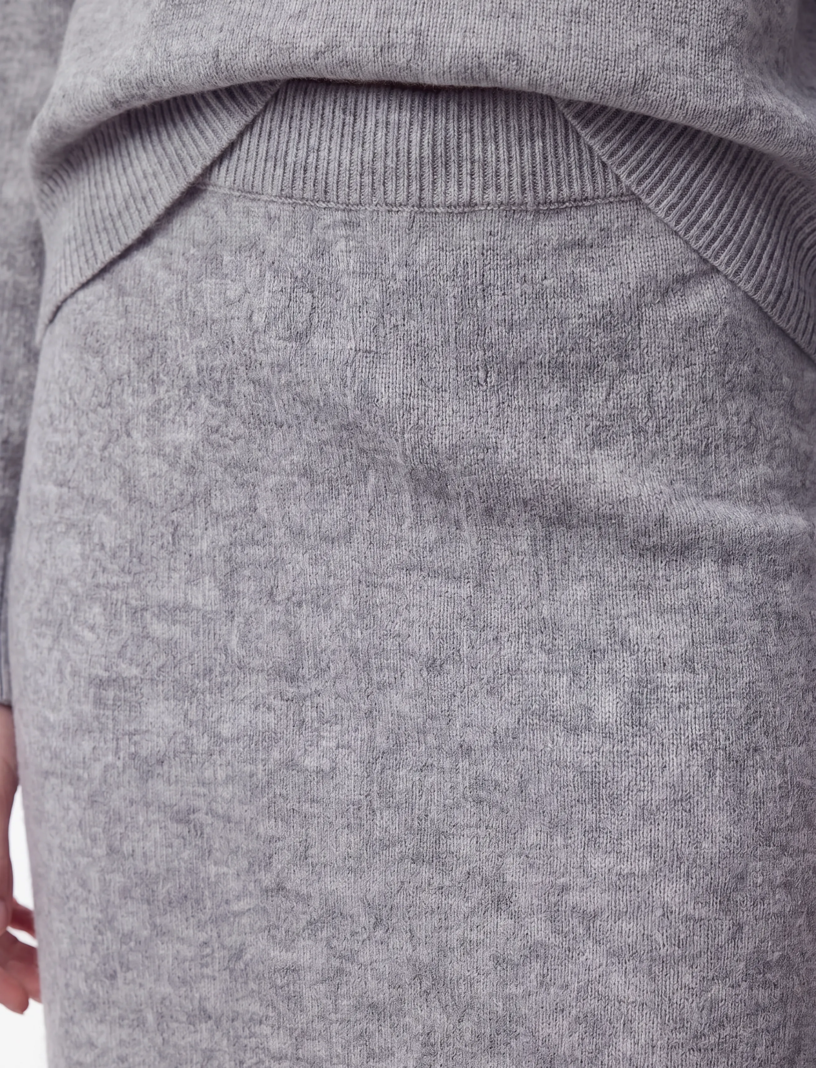 Pieces - PCSALLY MW ANKLE SKIRT KNT CP BC - medium grey melange - 5