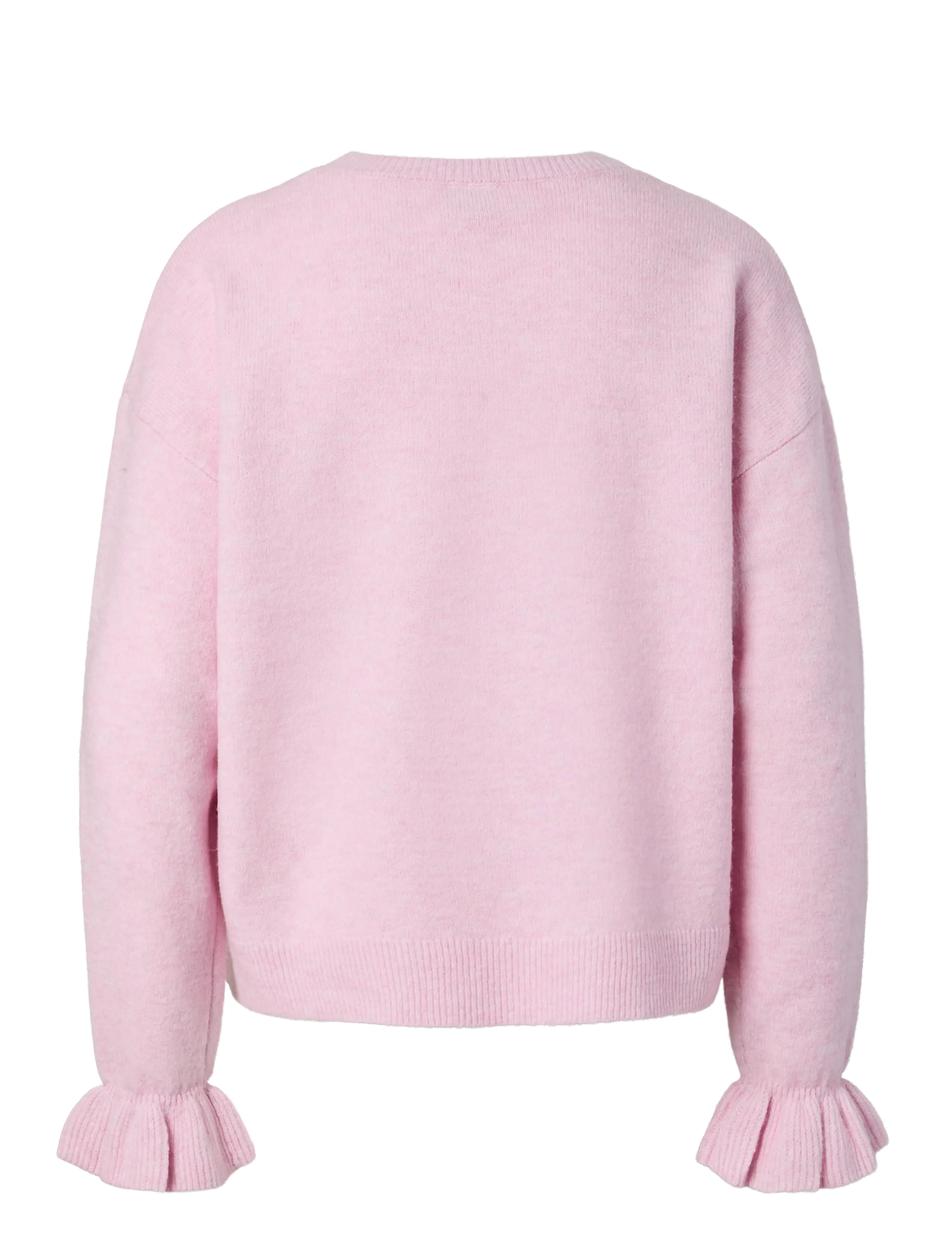 Pieces - PCSALLY LS FRILL CUFF KNIT NOOS BC - roseate spoonbill - 2
