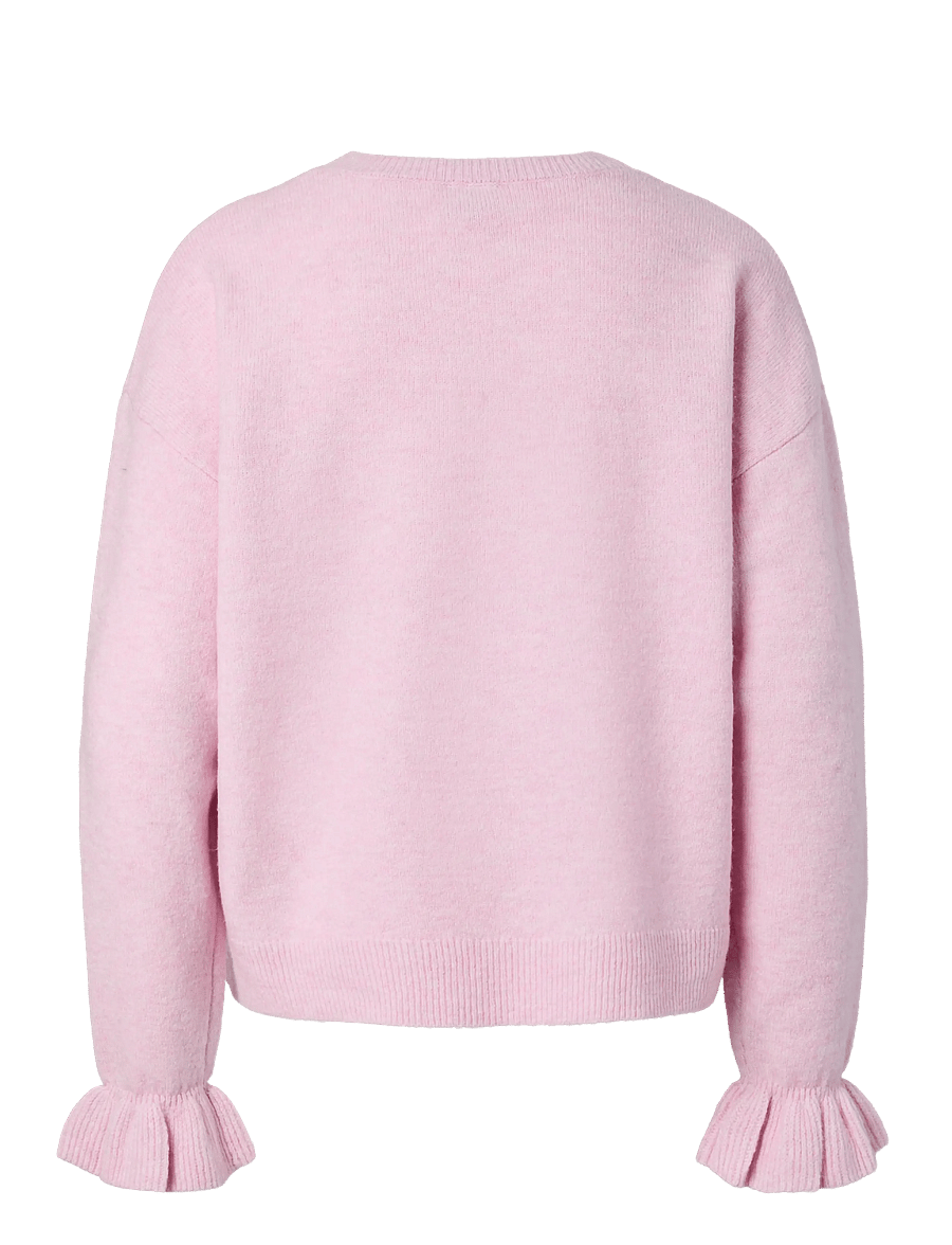 Pieces - PCSALLY LS FRILL CUFF KNIT NOOS BC - roseate spoonbill - 2