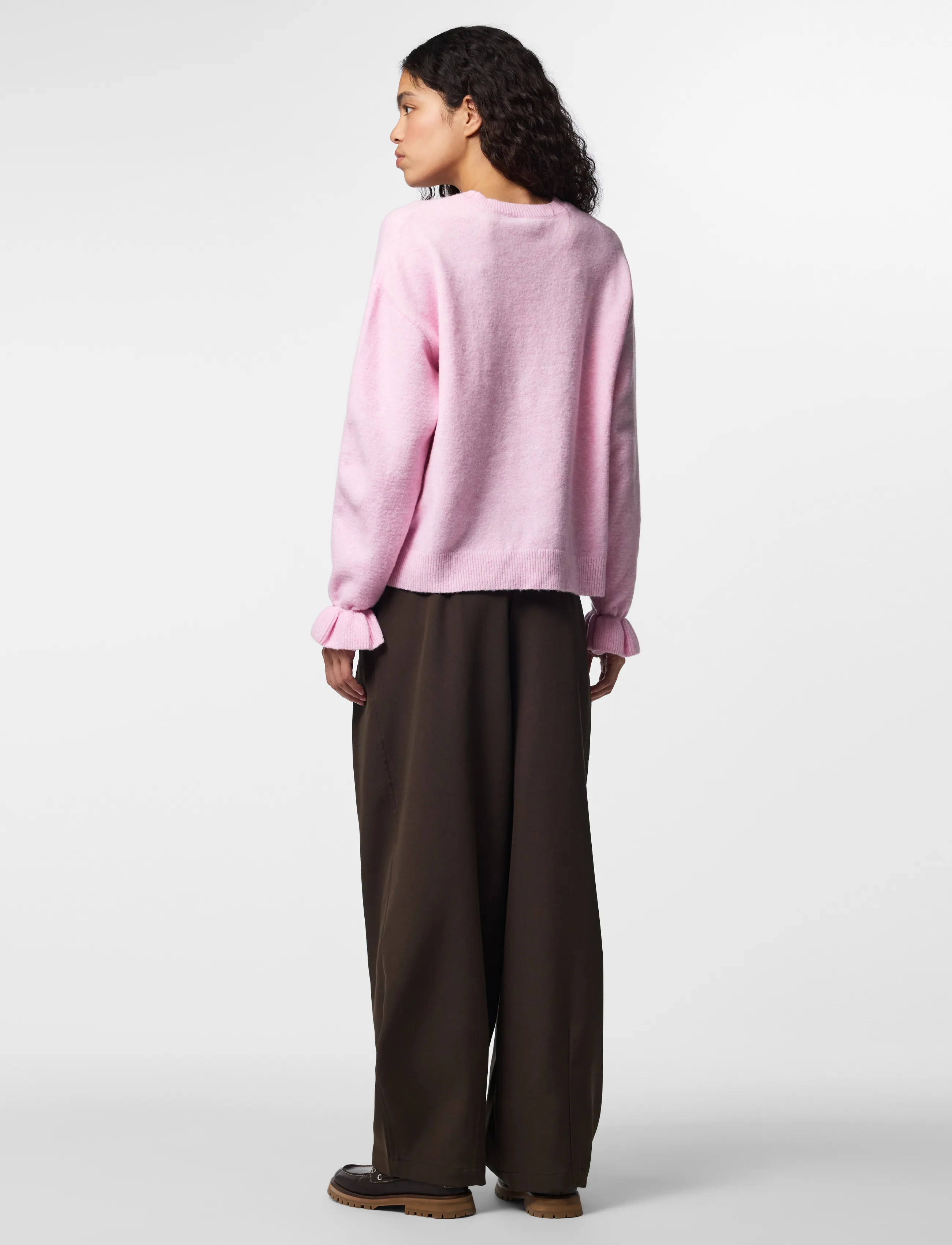 Pieces - PCSALLY LS FRILL CUFF KNIT NOOS BC - roseate spoonbill - 3