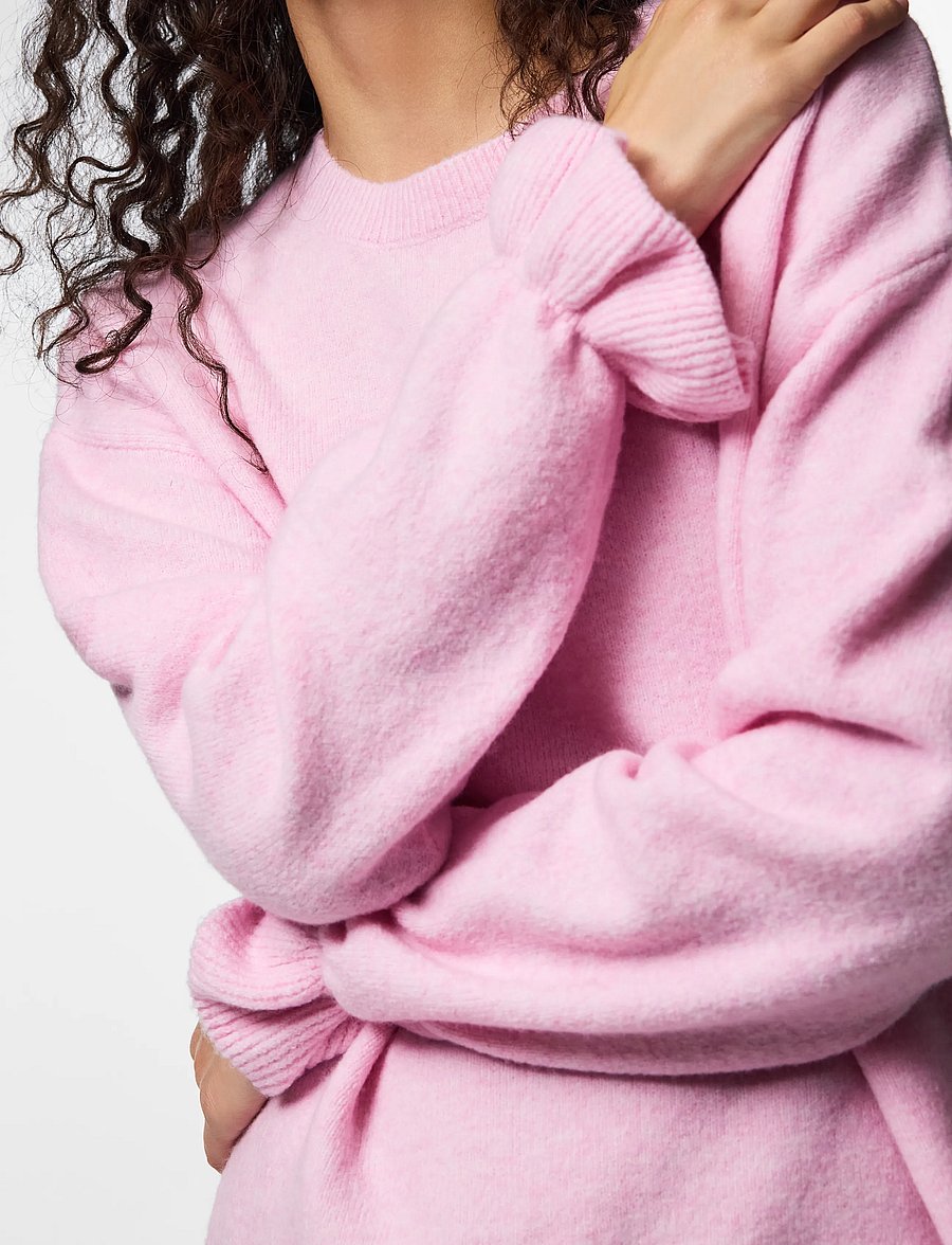 Pieces - PCSALLY LS FRILL CUFF KNIT NOOS BC - roseate spoonbill - 5