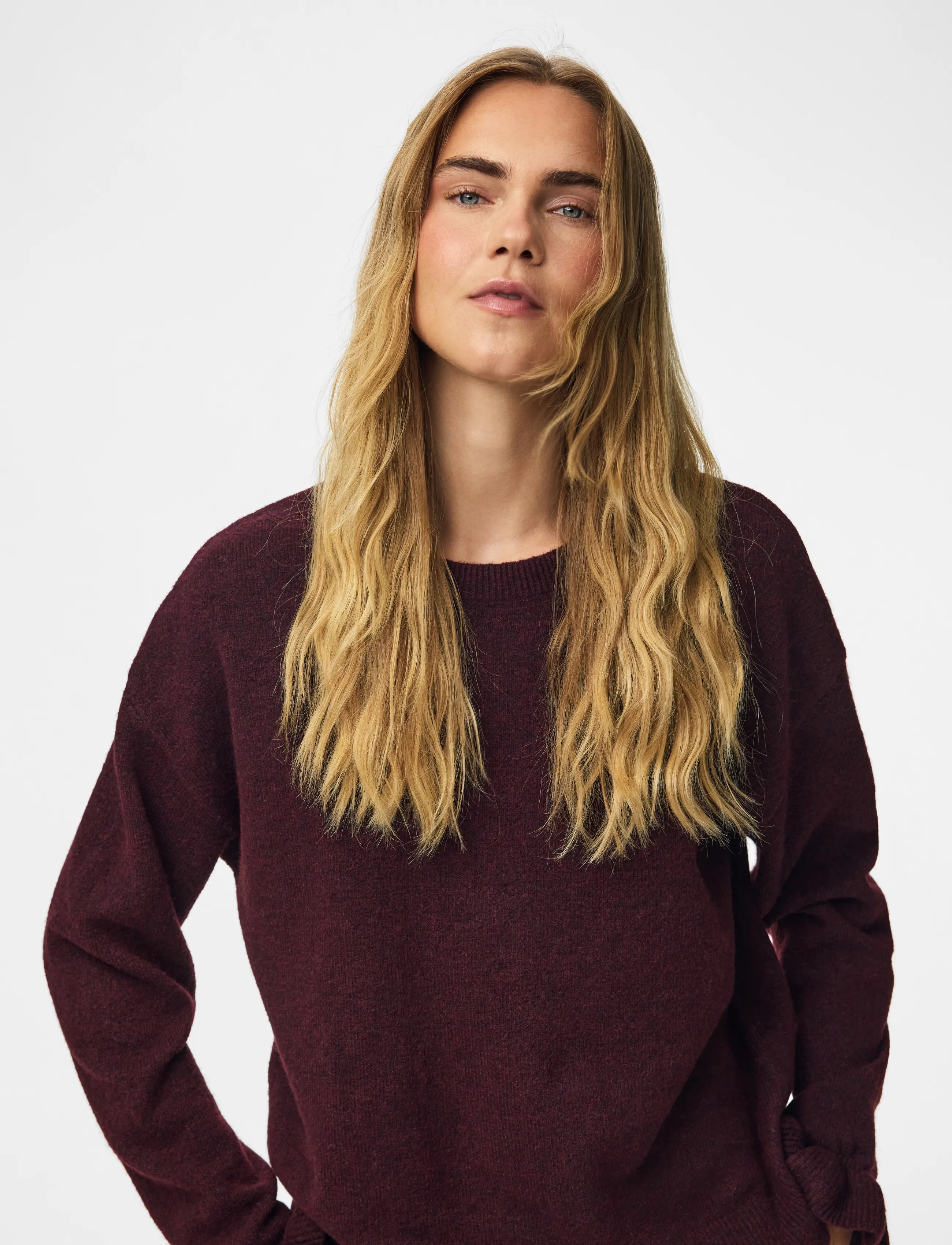 PIECES Pcsally Ls Frill Cuff Knit Noos Bc stickade tröjor dam – bild 8