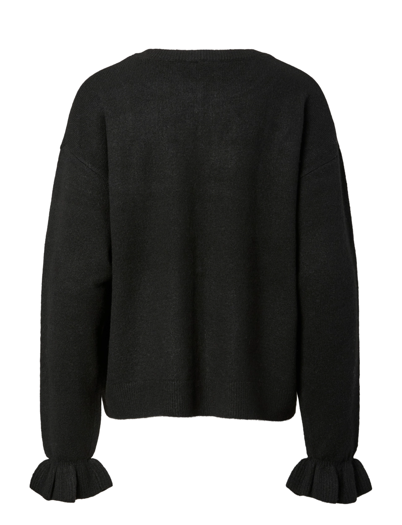 Pieces - PCSALLY REV FRILL CARDIGAN KNIT NOOS BC - cardigans - black - 1