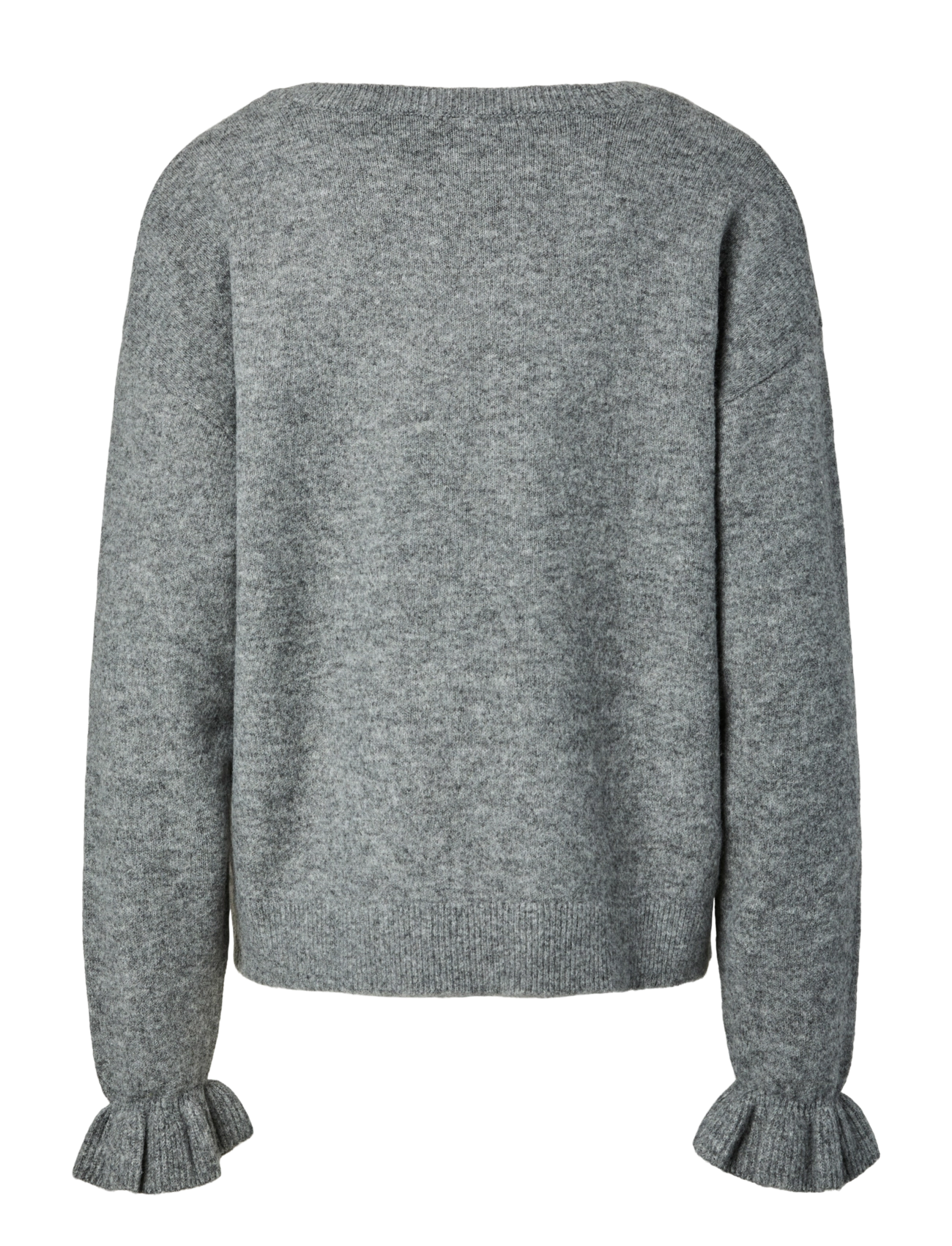 Pieces - PCSALLY REV FRILL CARDIGAN KNIT NOOS BC - kardiganid - medium grey melange - 2