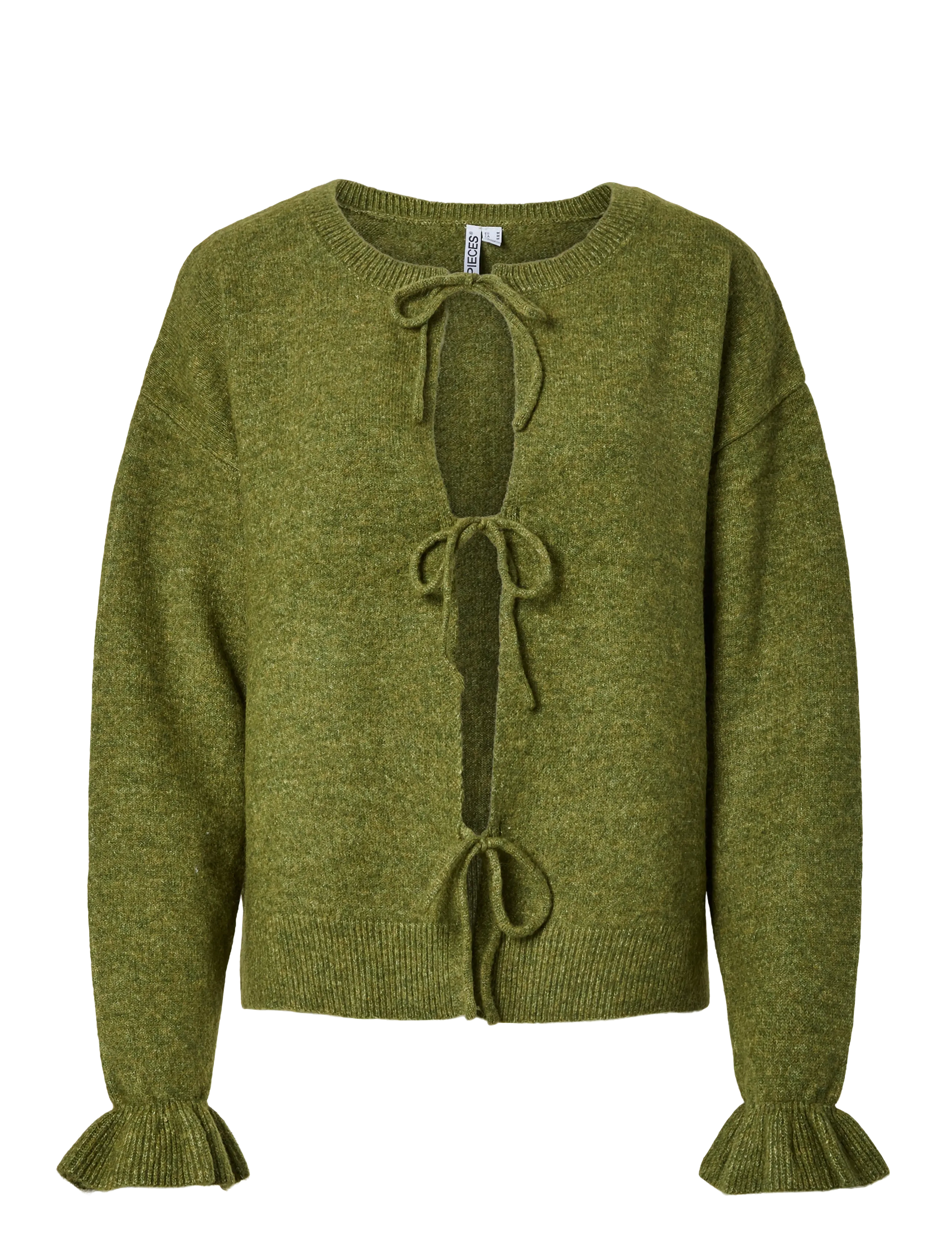 Pieces PCSALLY REV FRILL CARDIGAN KNIT NOOS BC - Farben der Saison - SPHAGNUM / green