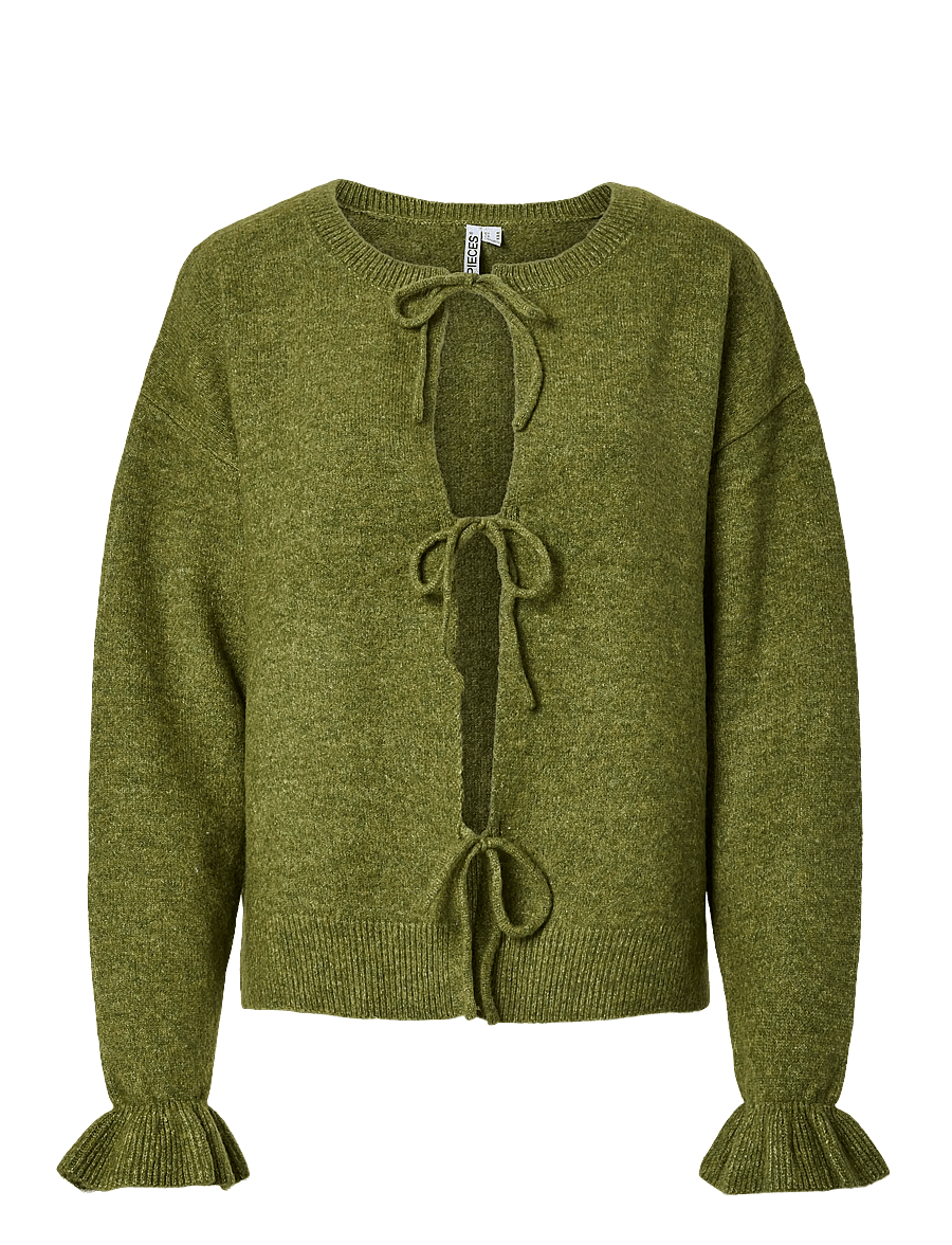 Pieces - PCSALLY REV FRILL CARDIGAN KNIT NOOS BC - sphagnum - 1