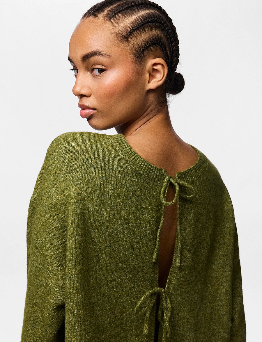 Pieces - PCSALLY REV FRILL CARDIGAN KNIT NOOS BC - sphagnum - 0