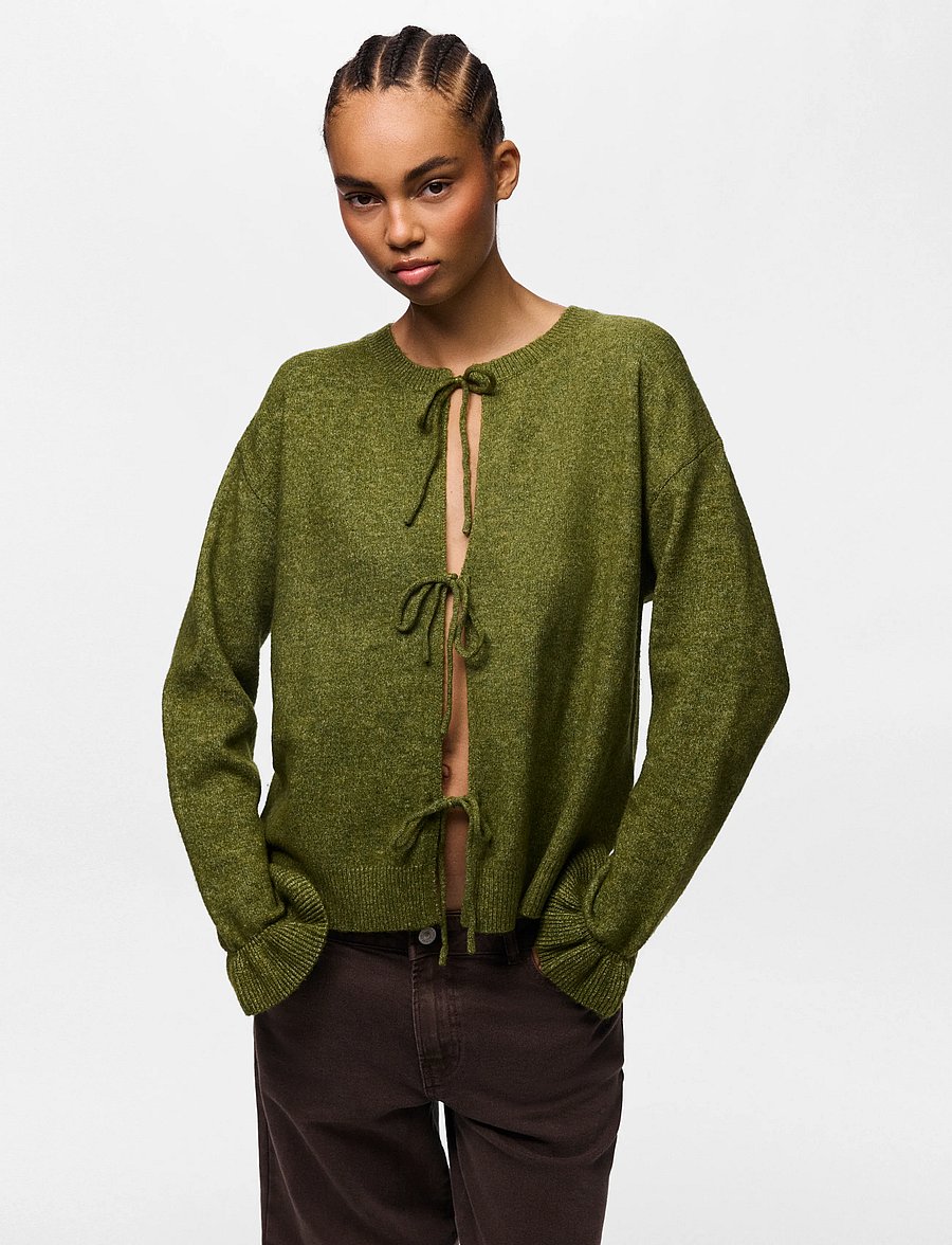 Pieces - PCSALLY REV FRILL CARDIGAN KNIT NOOS BC - sphagnum - 4