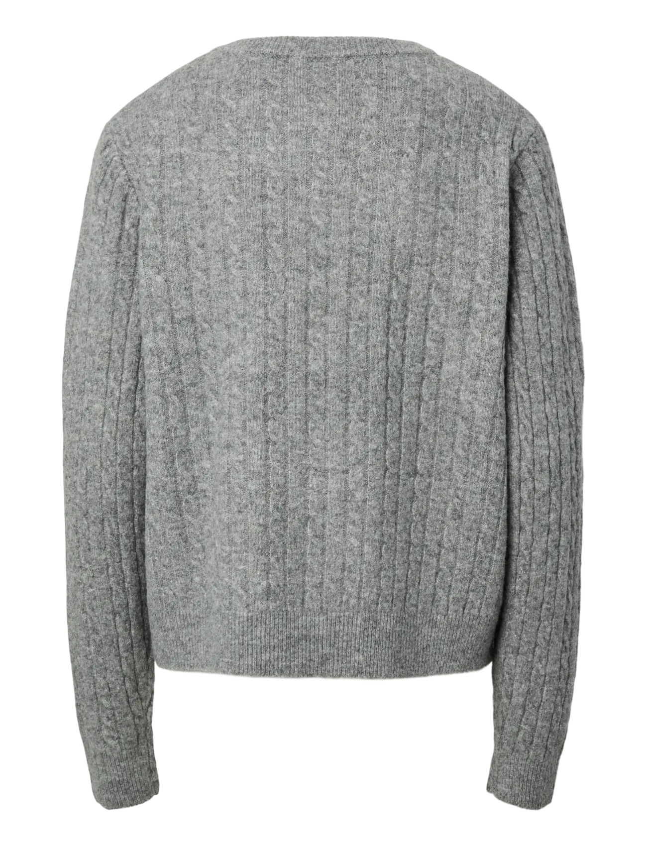 Pieces - PCSILLY LS CABLE CARDIGAN KNIT NOOS BC - kardiganid - medium grey melange - 1