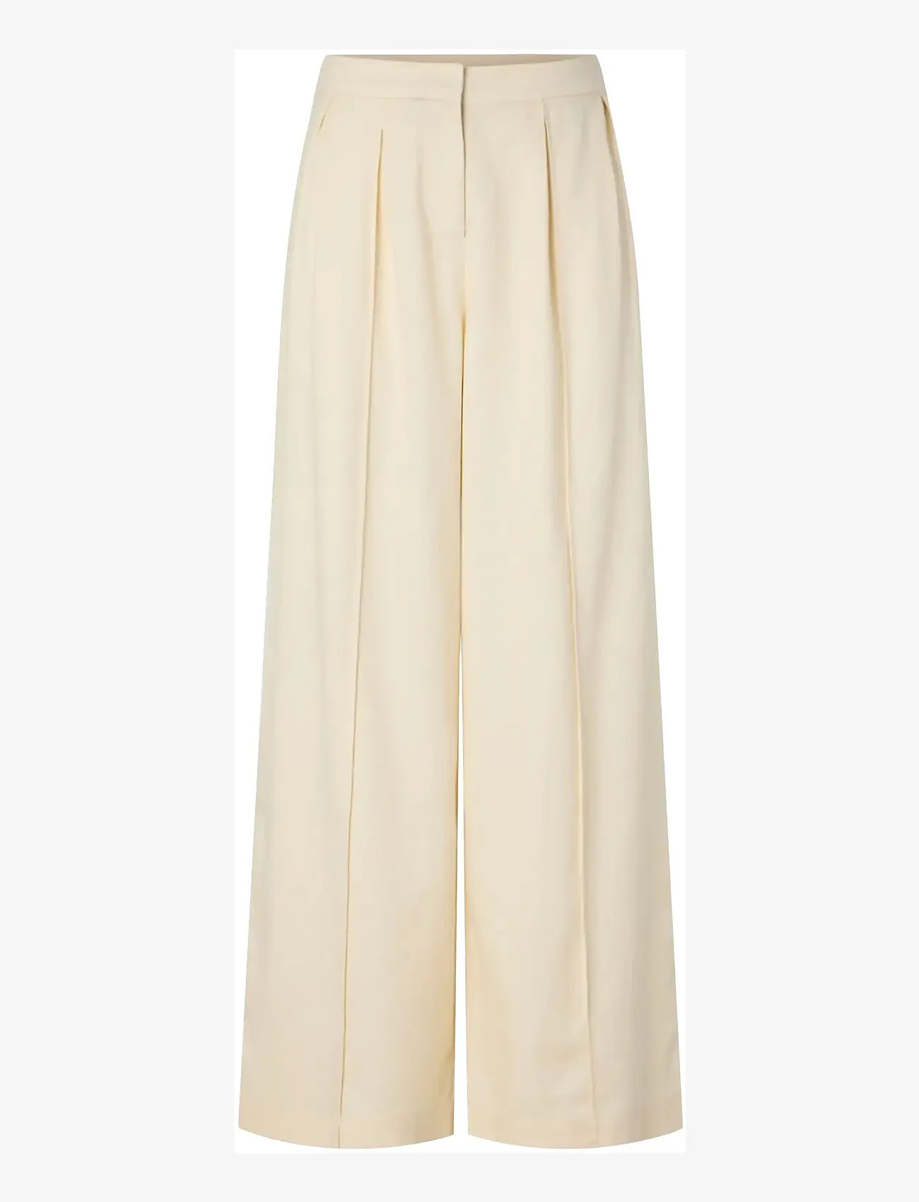Pieces - PCMAJSE MW WIDE PANTS WVN D2D PP - bukser med brede ben - birch - 1