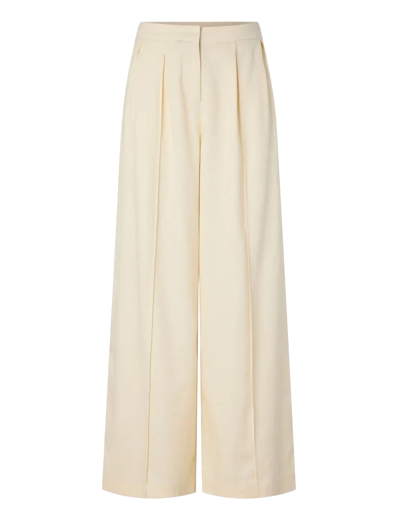 Pieces PCMAJSE MW WIDE PANTS WVN D2D PP - Pieces - BIRCH / beige