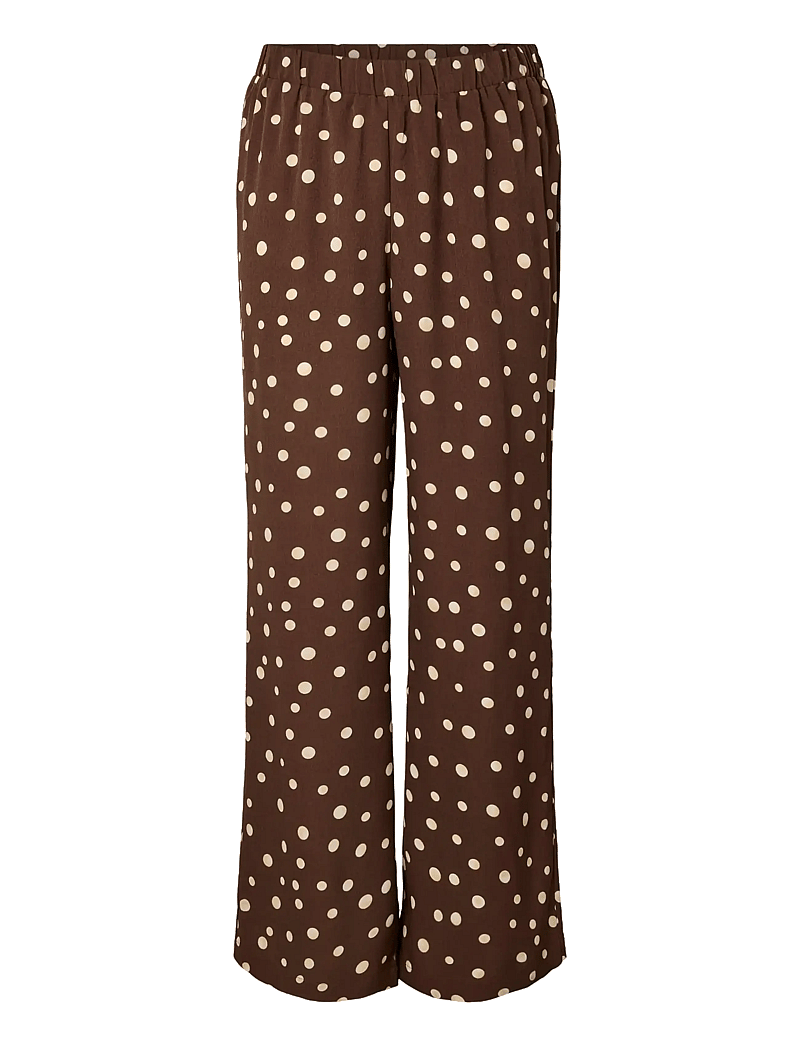 Pieces - PCMOKKA MW FLARED PANTS WVN D2D PP - schlaghose - coffee quartz - 0