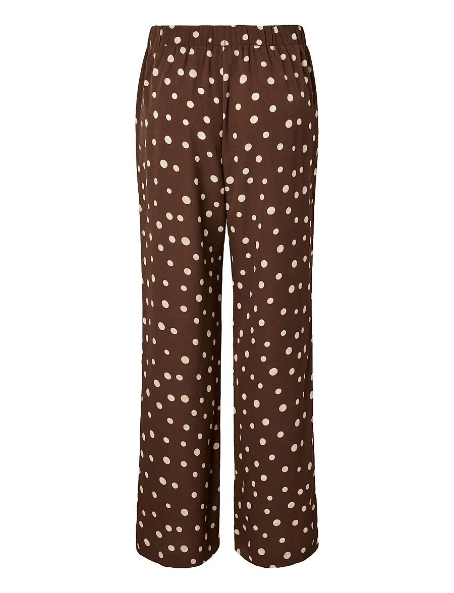 Pieces - PCMOKKA MW FLARED PANTS WVN D2D PP - alt laiad püksid - coffee quartz - 1