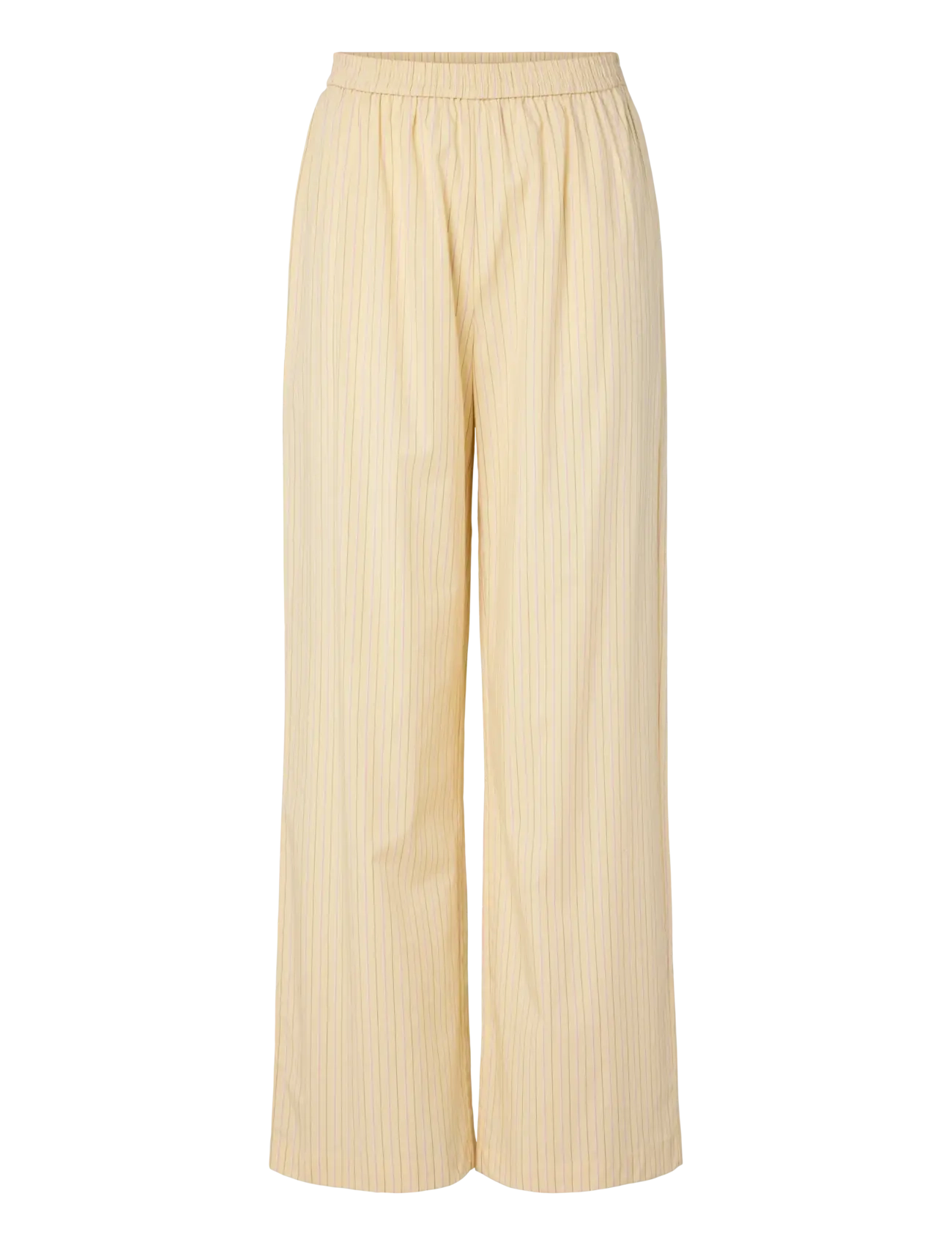 Pieces PCAPRIL HW WIDE PANTS WVN D2D PP - Pieces - FRENCH VANILLA / cream